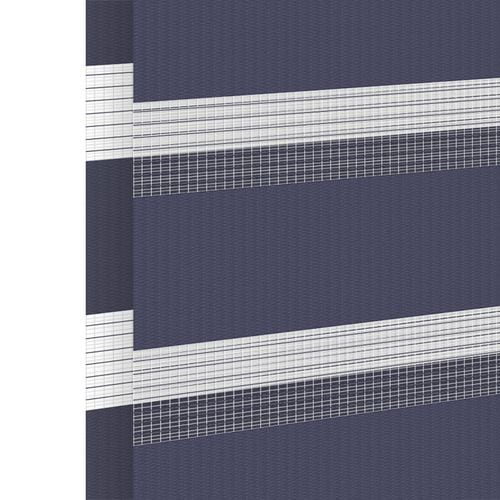 Muestra de tejido para estor enrollable noche y  día a medida | BH-40 azul oscuro / traslúcido / Graz