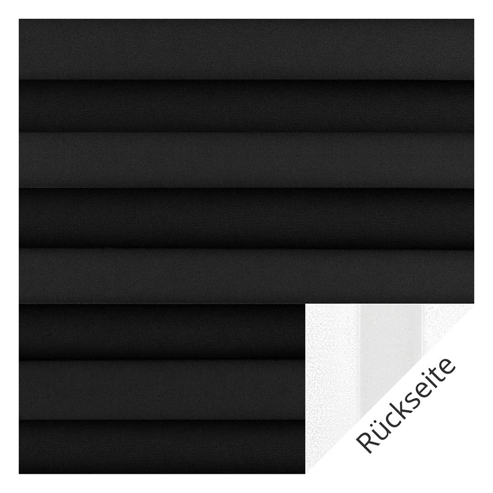 Muestra de tejido para cortina plisada a medida | 20012 negro / oscuridad total / Somnio Perlmutt Black Out