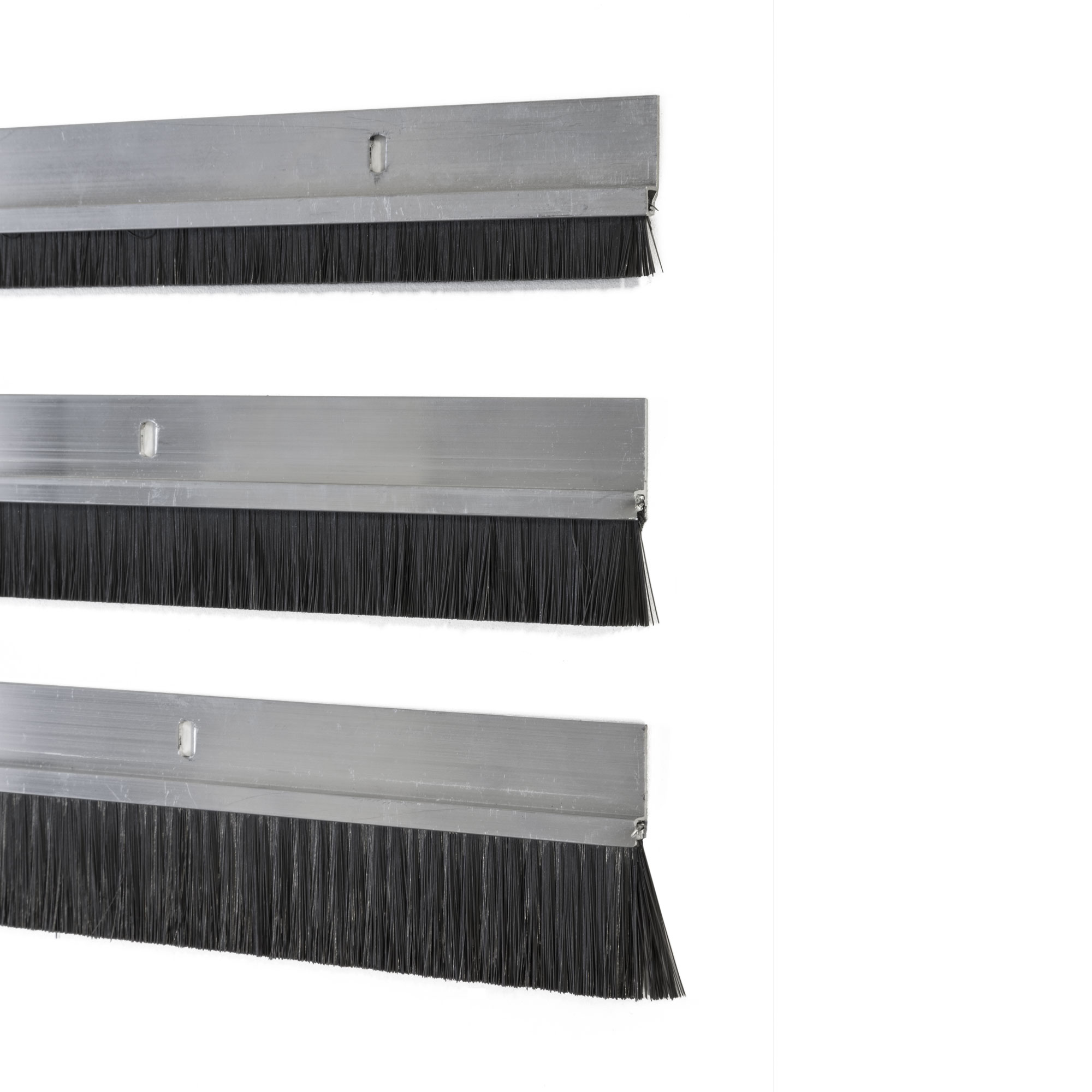 Burlete de cepillo RoKa / Cepillo de sellado con  riel de aluminio (Tipos a elegir)