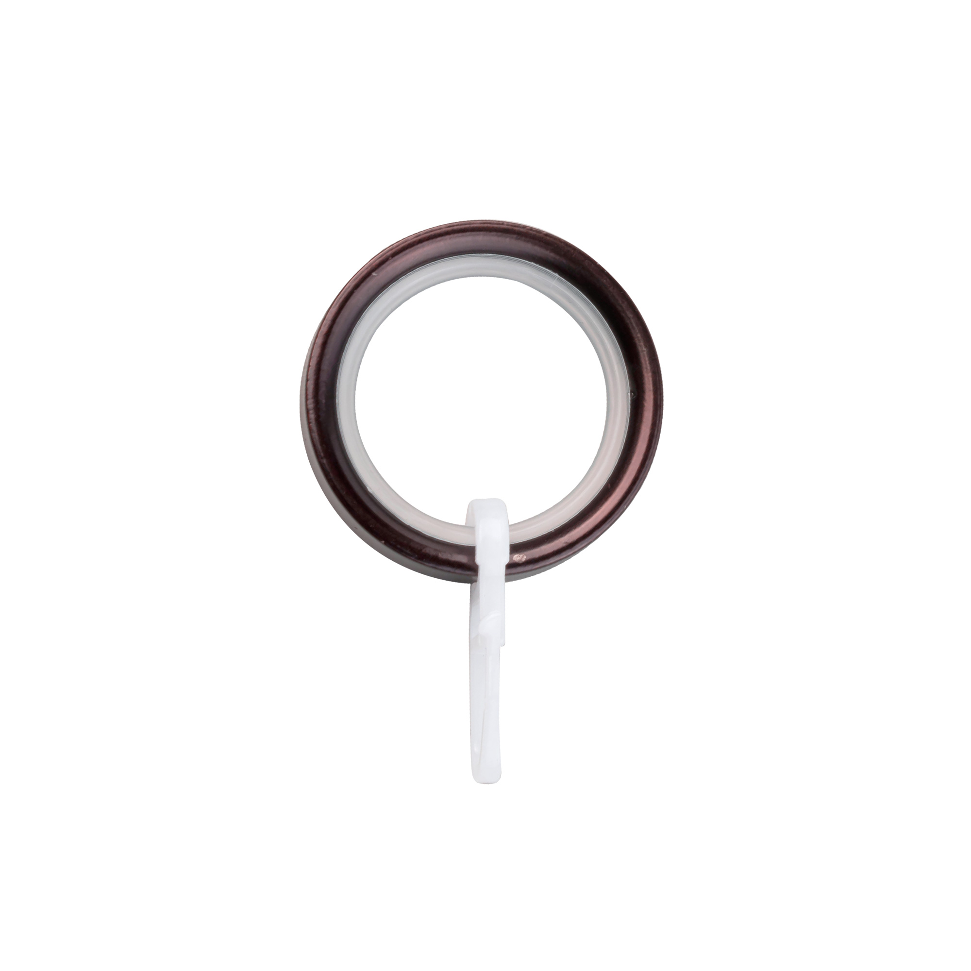 Anillo de Cortina-Anillo Plano con Ganchos para Pliegues | ⌀ 19 mm, rojo y bronce cepillado, 60 unidades