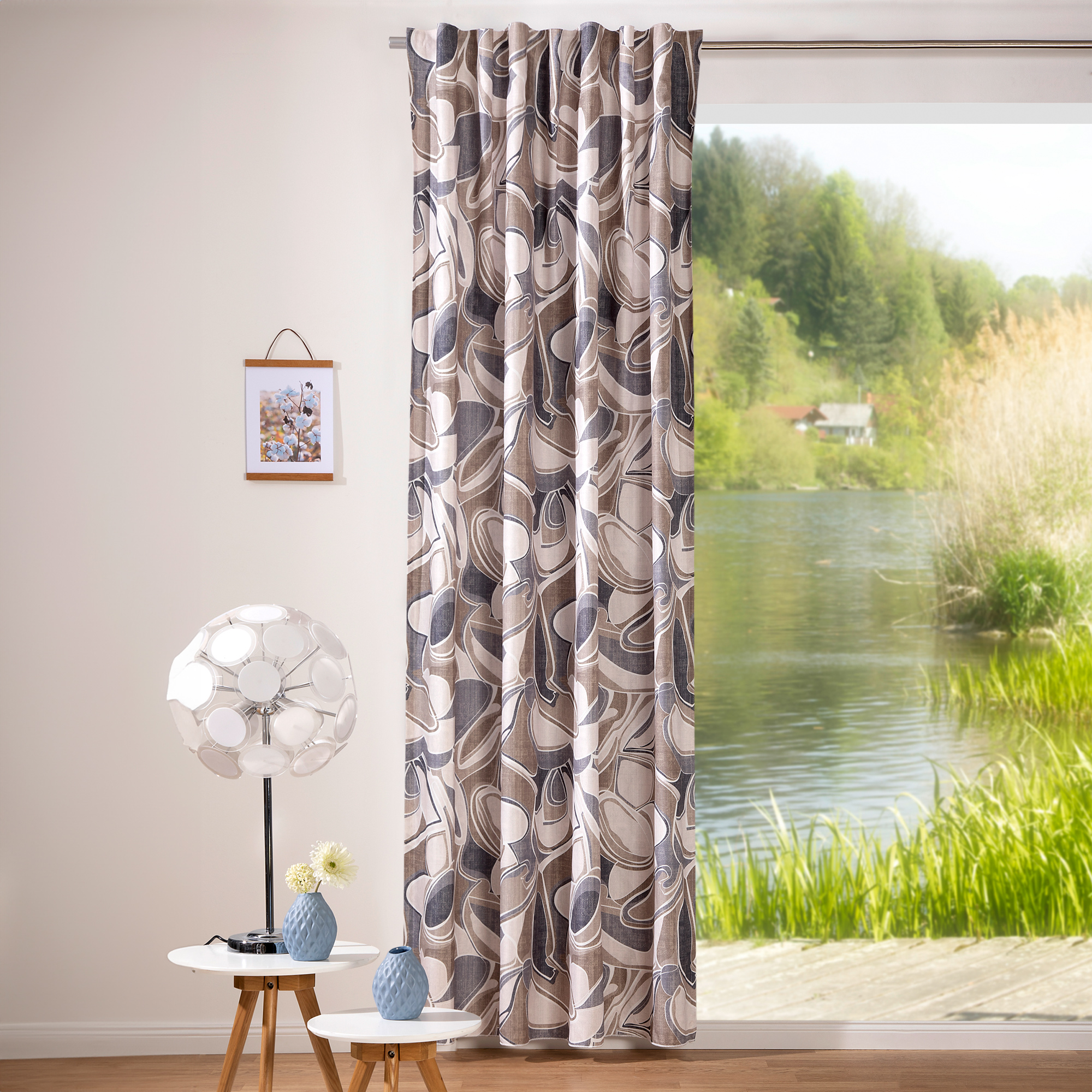 Cortina Fruncida - Estampado Circular (Tipo a elegir)