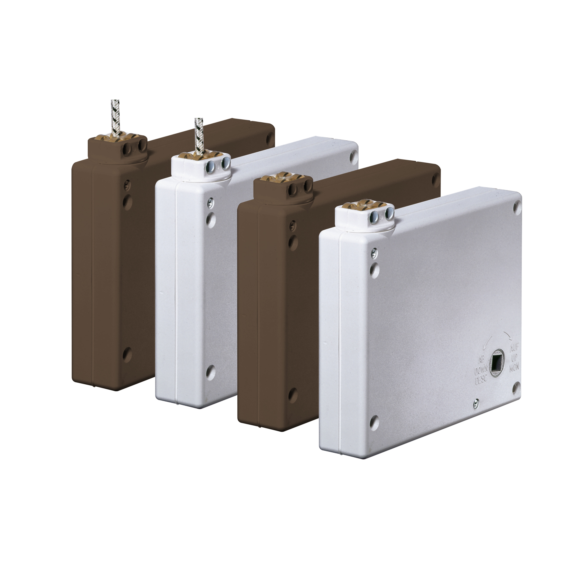 Mini recogedor de cordón con manivela y  engranaje, de sobreponer (Tipos a elegir)