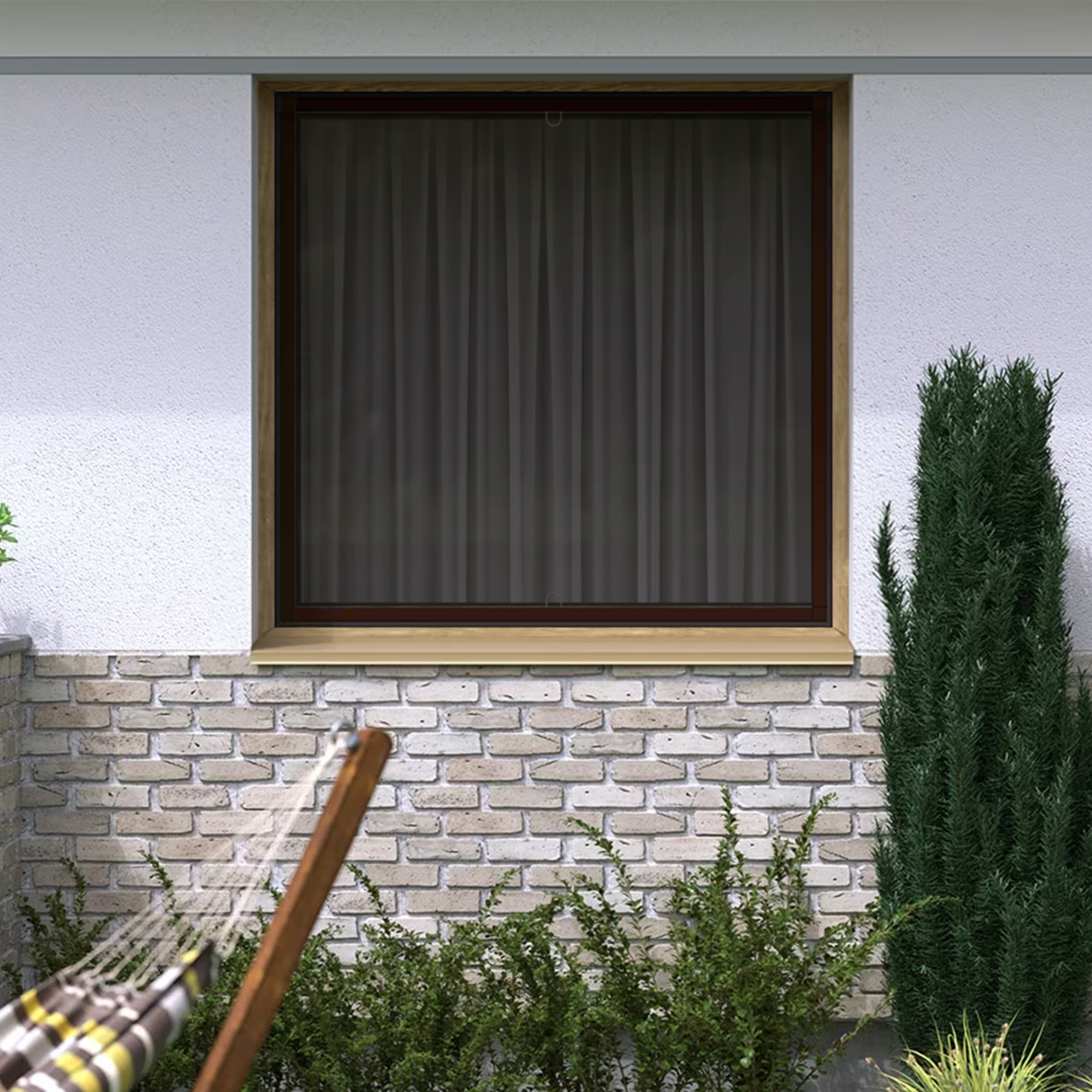 Marco Tensor de Mosquitera BrushLine 2000 para Ventanas | 60 x 150 cm, marrón oscuro