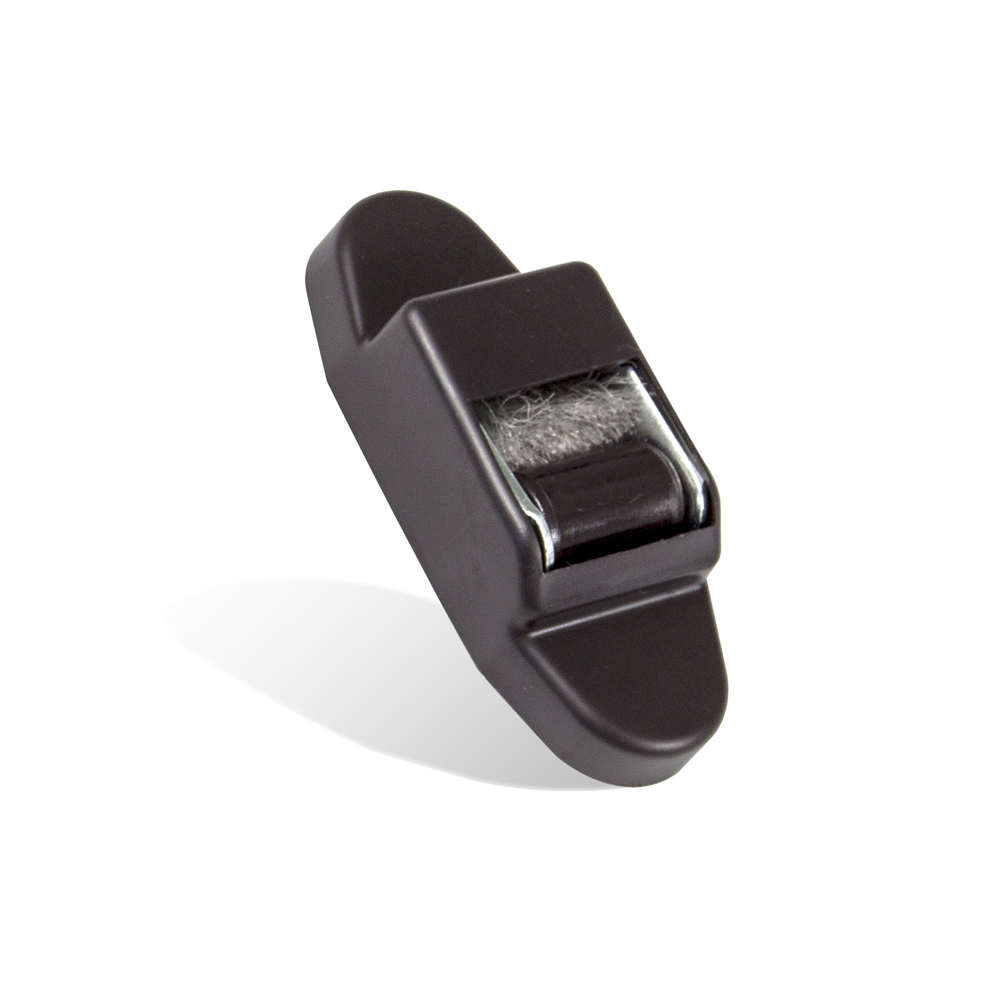 Mini rodillo guía de cinta para persiana incl. burlete de cepillo | marrón