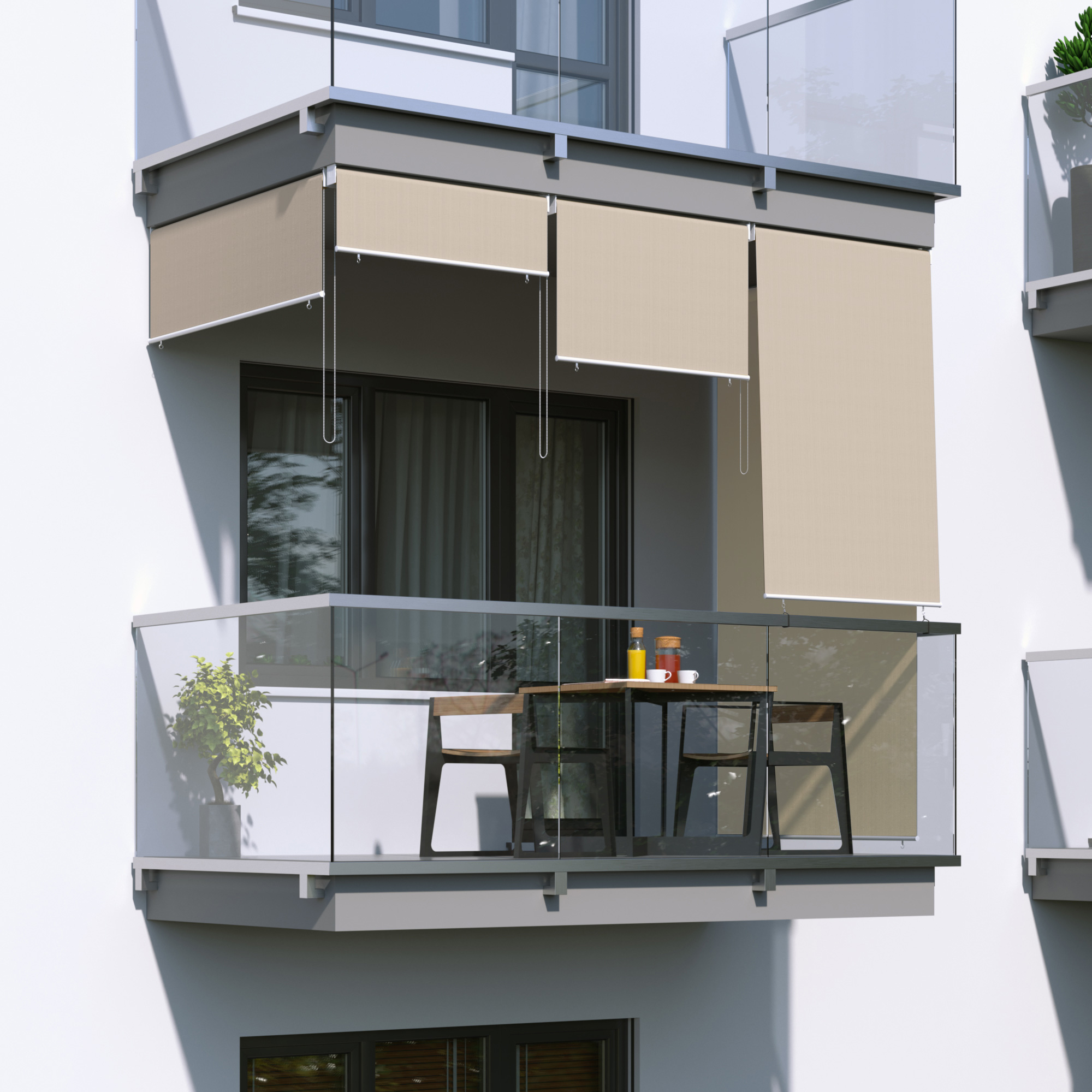 Toldo Vertical para Balcón | 100 x 140 cm, crema