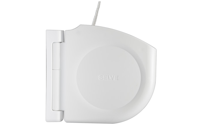 Recogedor de cinta de diseño de sobreponer con sistema de bisagras | blanco / incluye 5 m de cinta