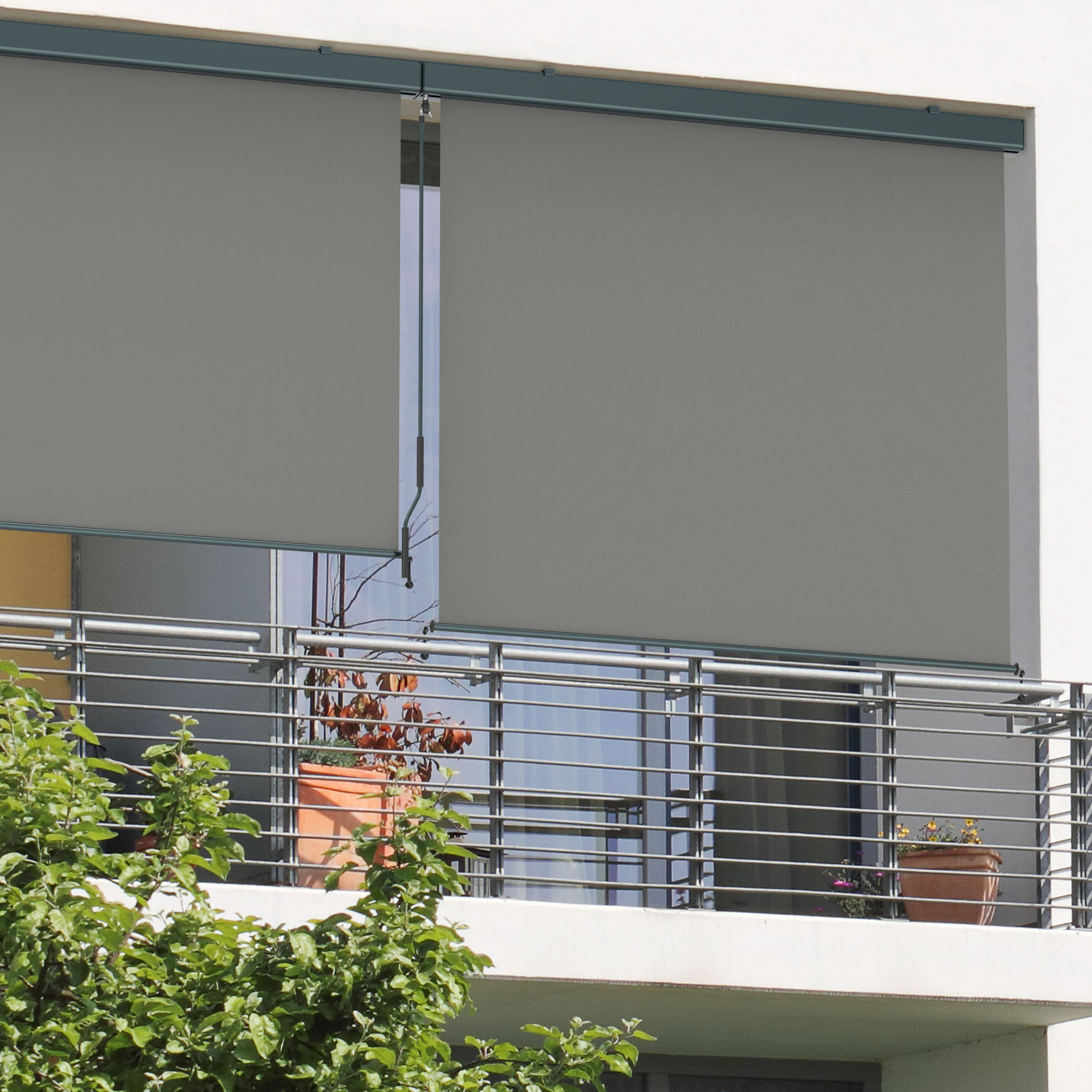 Toldo Vertical 2000 con Cajón & Manivela | 1,6 x 2,5 m, antracita/gris