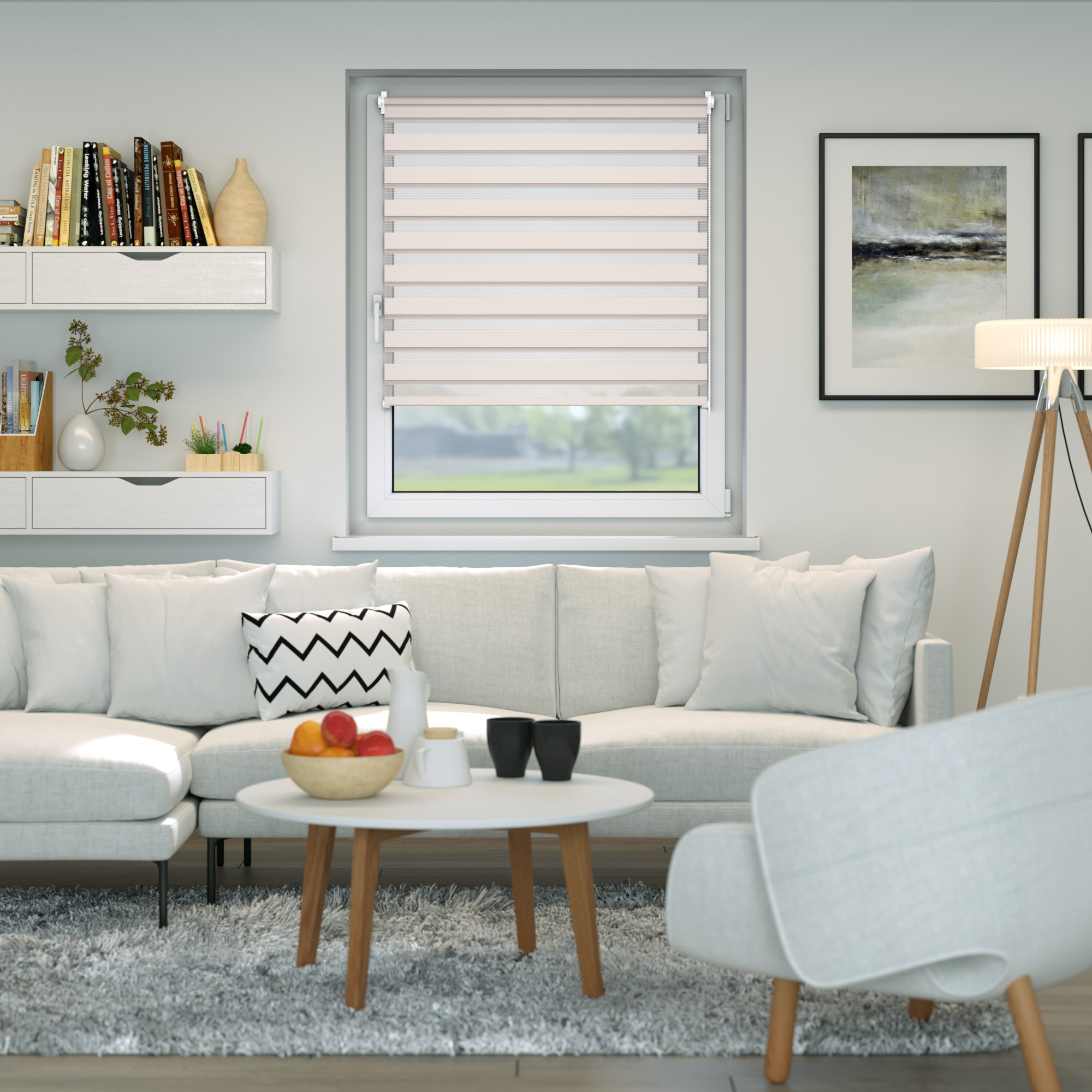 Estor Noche y Día Zevra | 35 x 160 cm, crema