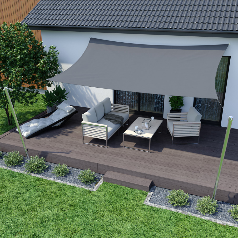 Toldo Vela - Poliestere / Impermeable | 5,0 x 4,0 m, rectangular, antracita