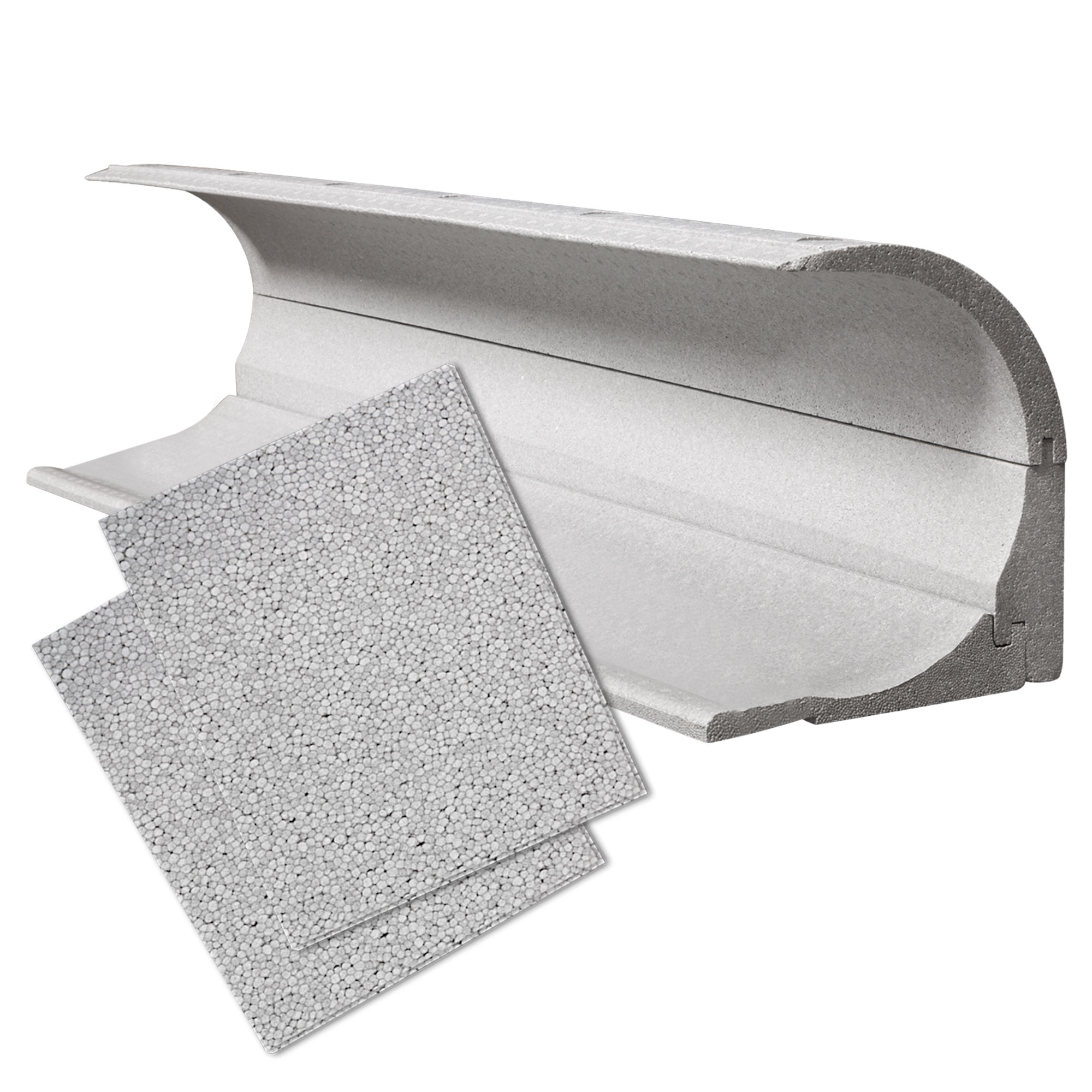 Kit de renovación completa para caja redondeada Roka-Ass Perfekt | 28 mm / 100 x 17,5 cm + 2x Aislamiento de la parte lateral