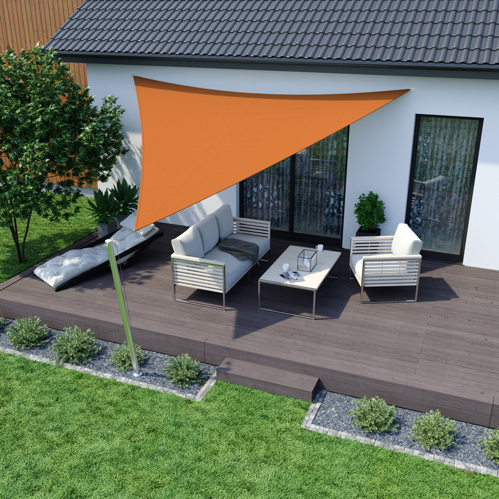 Toldo Vela - Poliestere / Impermeable | 3,6 x 3,6 x 3,6 m, triangular, naranja