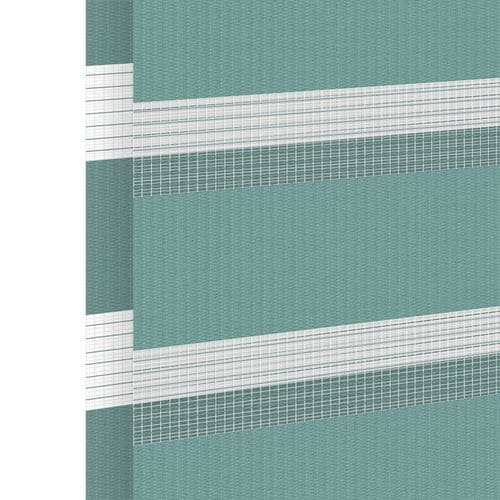 Muestra de tejido para estor enrollable noche y  día a medida | S-17 turquesa/ traslúcido / Tulum