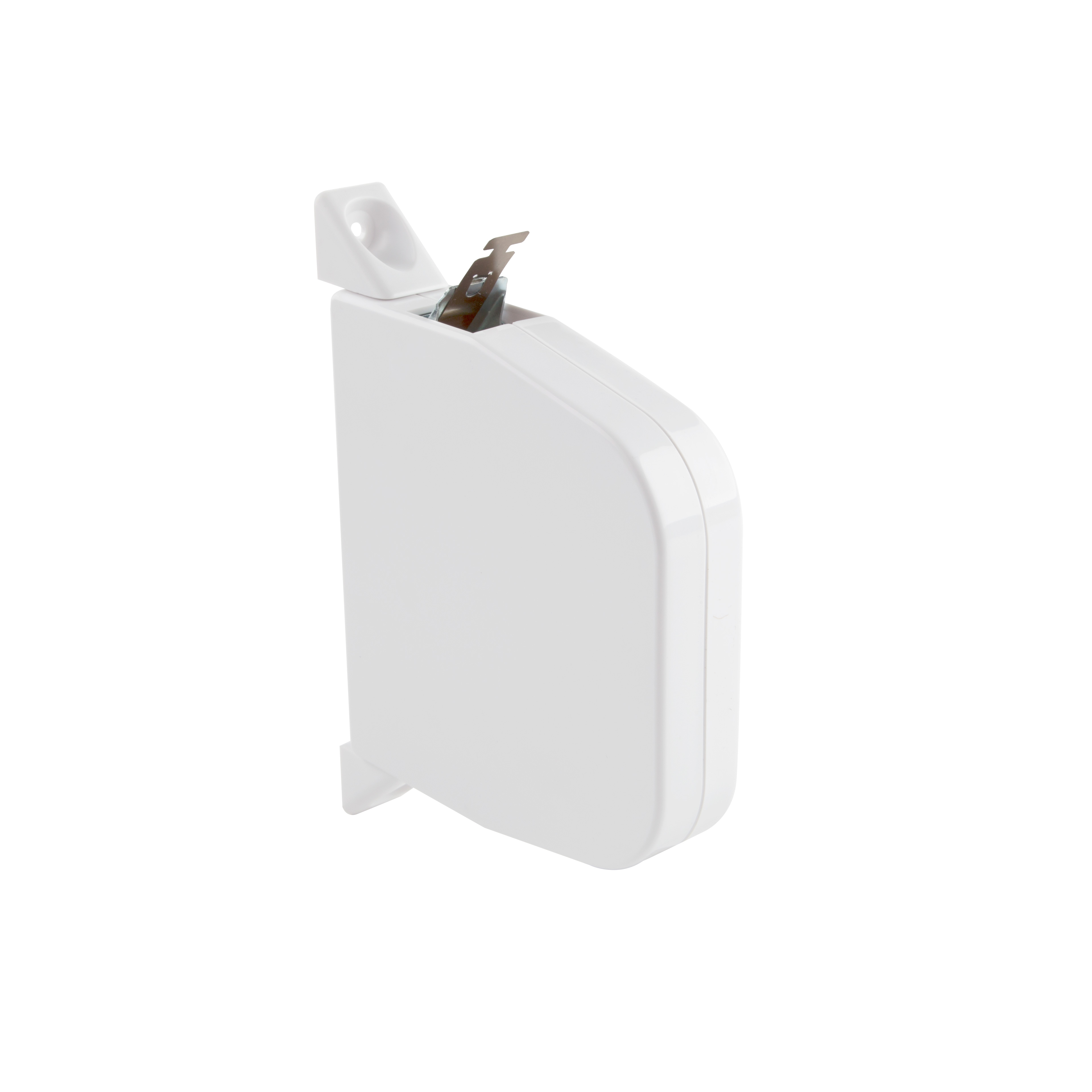 Recogedor de cinta Maxi de sobreponer con ayuda  al enrollado | blanco / sin cinta / máx. 7 m de cinta