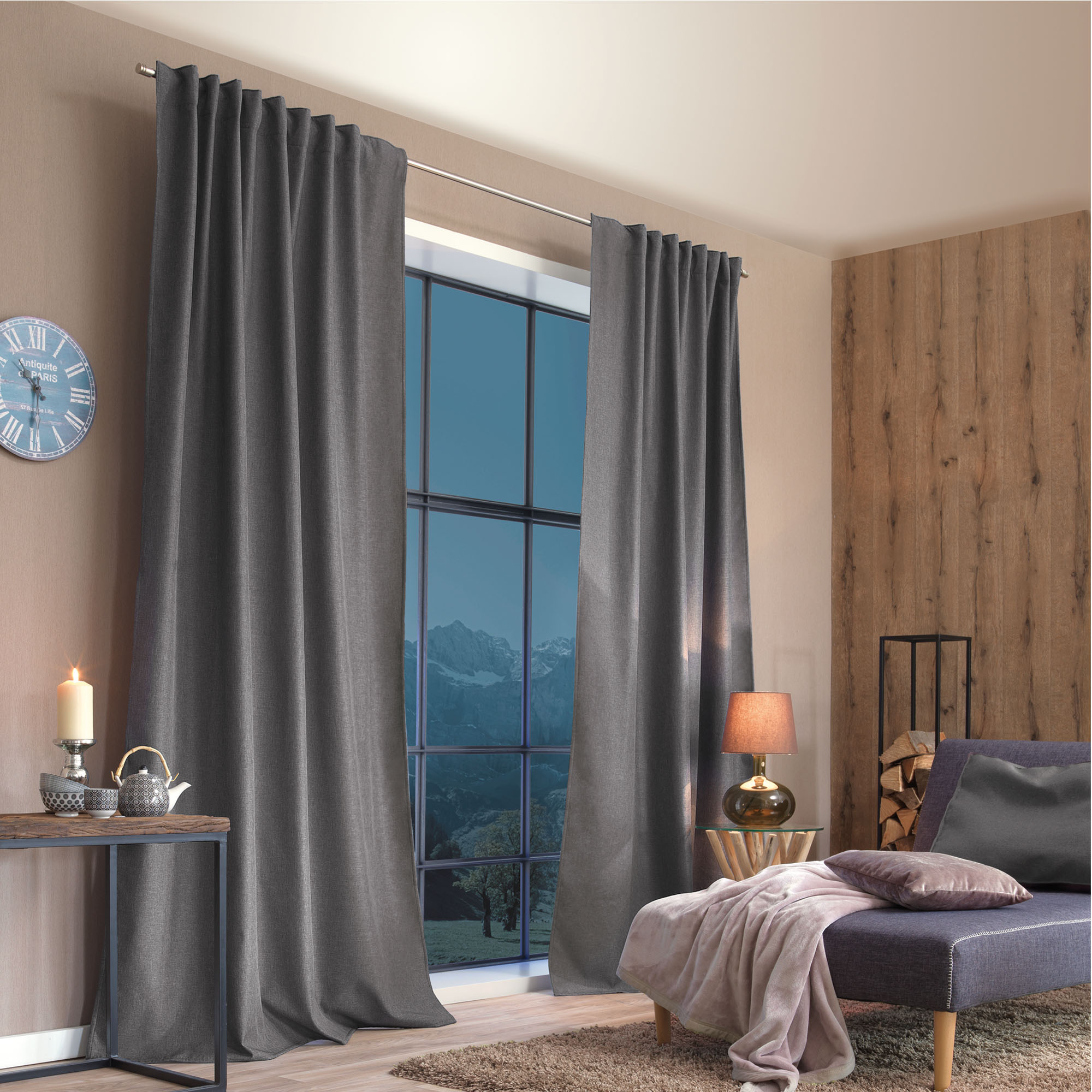 Cortina Térmica con Cinta Multifunción ESKIMO | opaco, 135 x 245 cm, gris