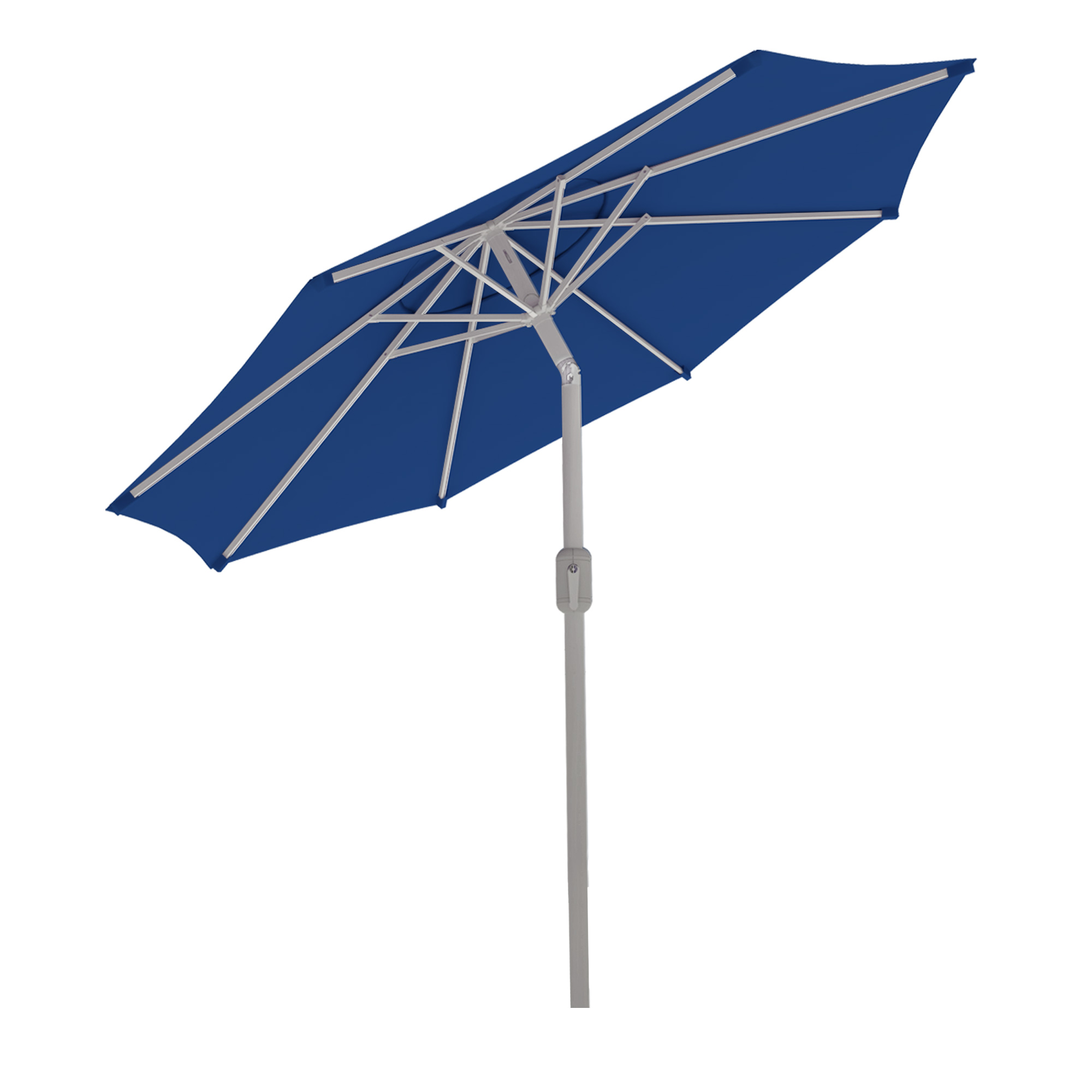 Sombrilla interpara | 3,5 m, redonda, azul | marco, plateado