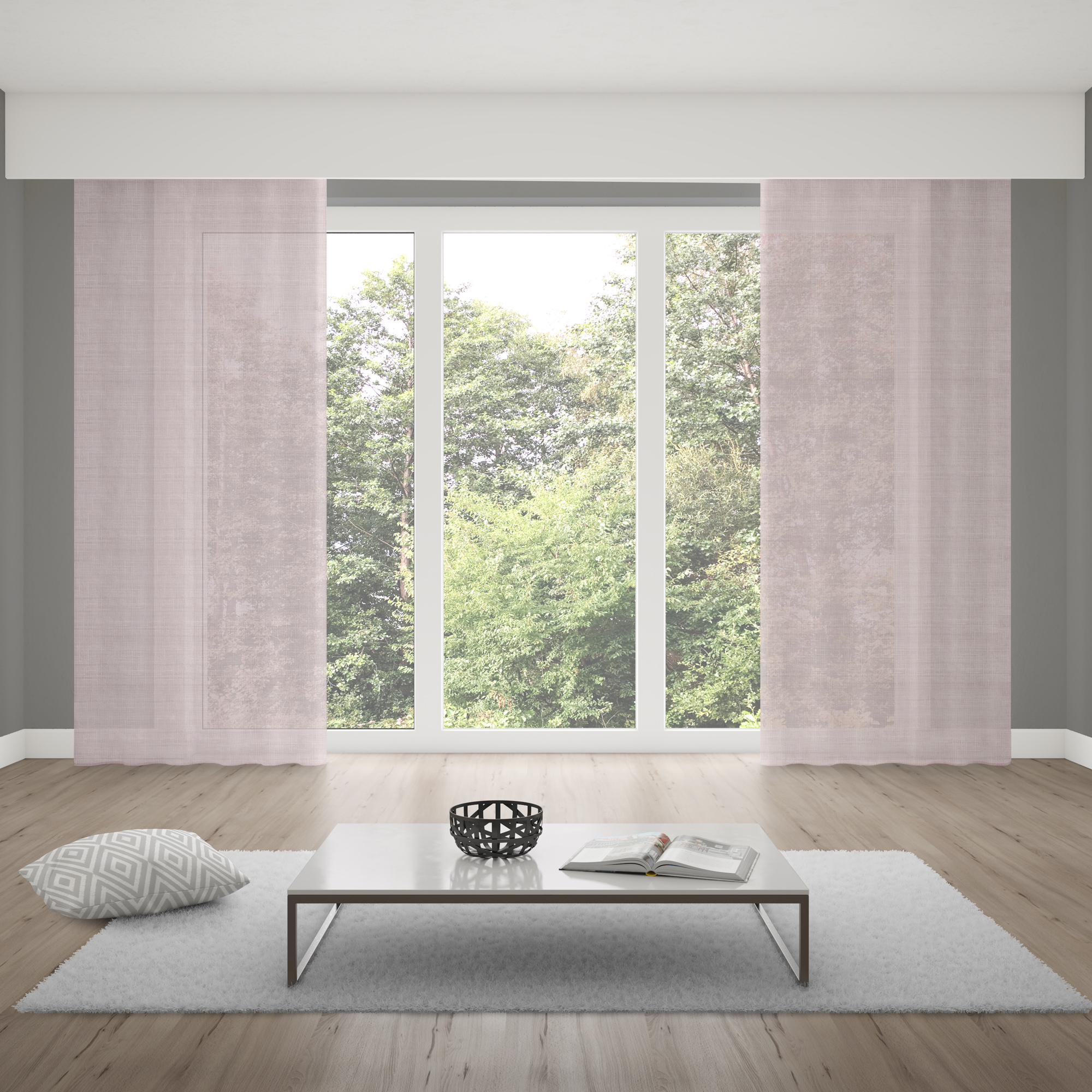 Cortina con Cinta de Lazo y Efecto Lino | semitransparente, 145 x 245 cm, taupe