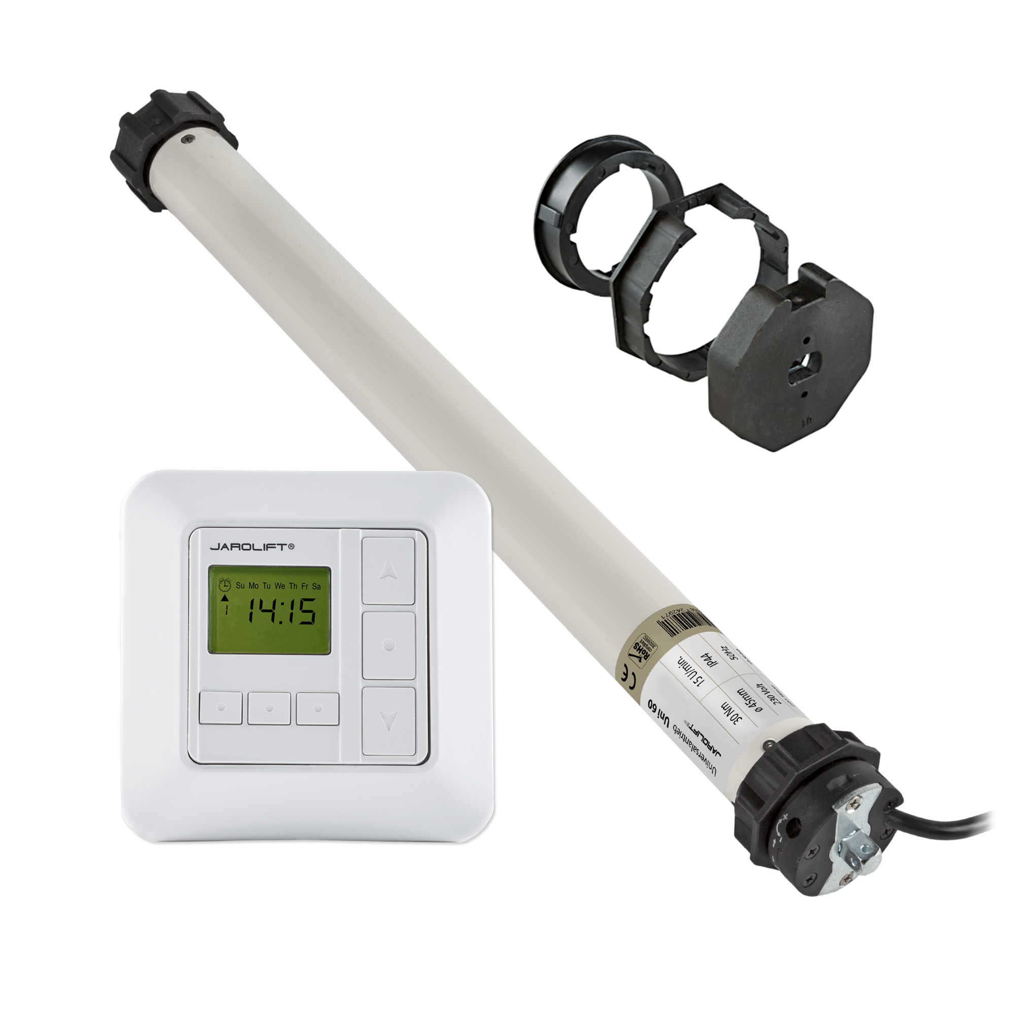 Motor para persiana Universel | UNI60 (30 Nm / SW60) + Sevenlogic Comfort radio + Adaptador SW70 SLAO70-45