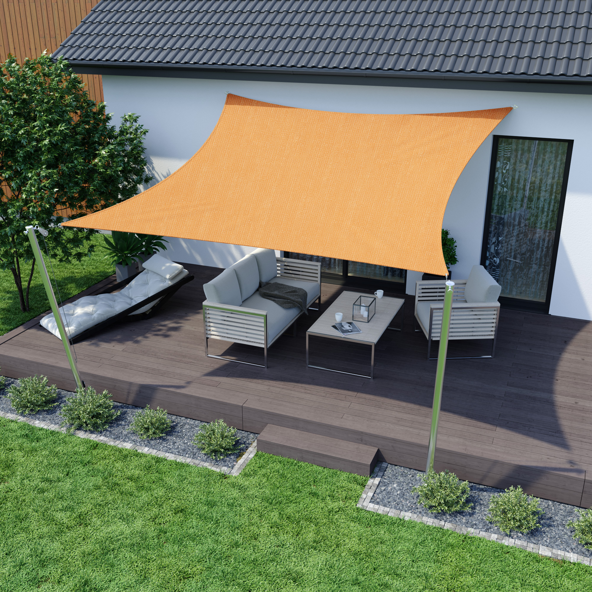 Toldo Vela - Polietileno / Transpirable | 5,0 x 5,0 m, cuadrado, naranja