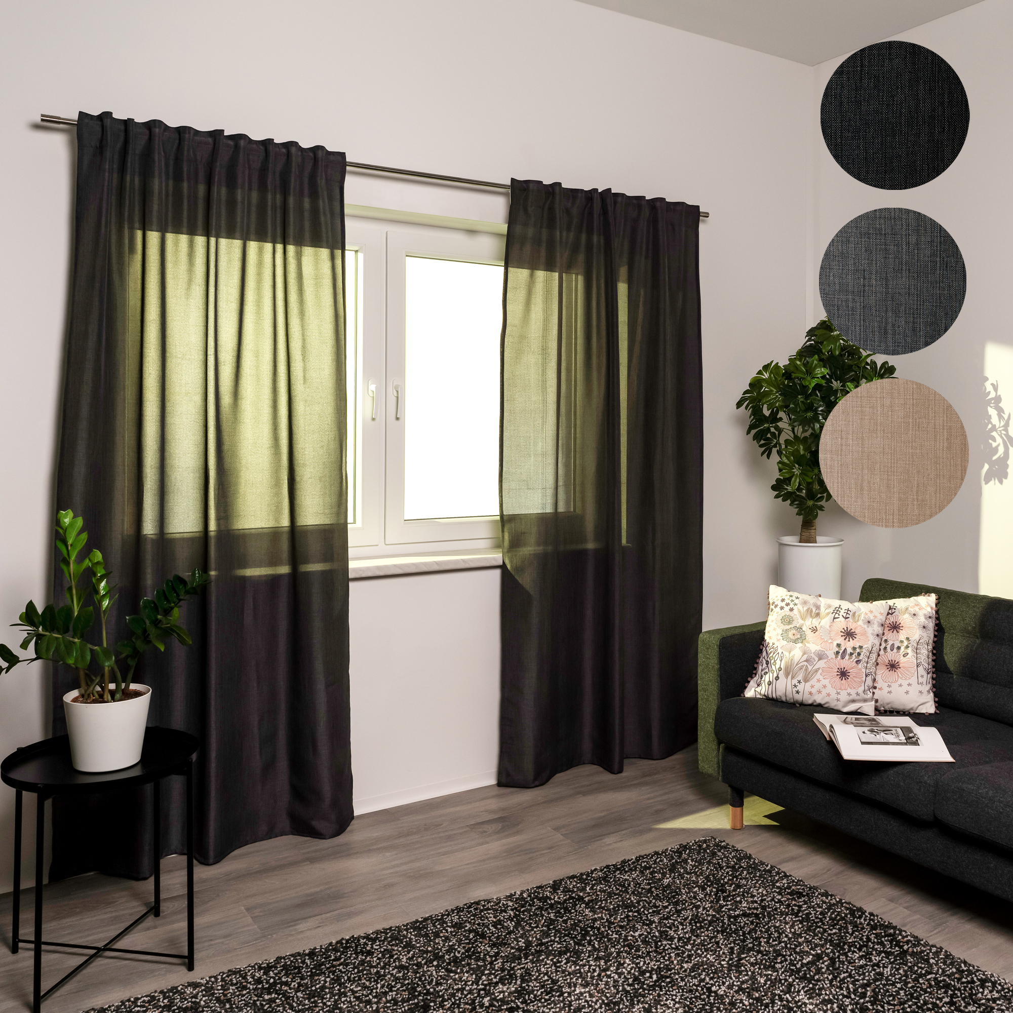 Cortina con Cinta Multifunción & Estructura de Lino (Tipo a elegir)