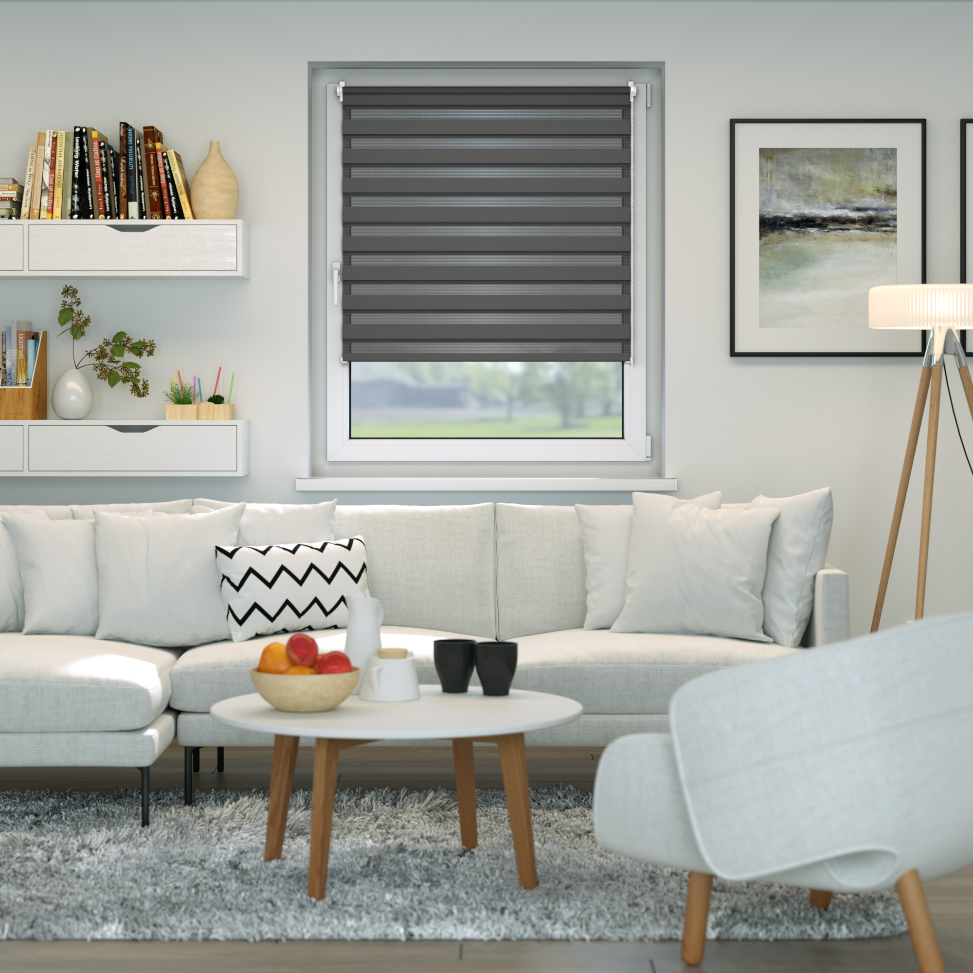 Estor Noche y Día Zevra | 75 x 160 cm, gris oscuro