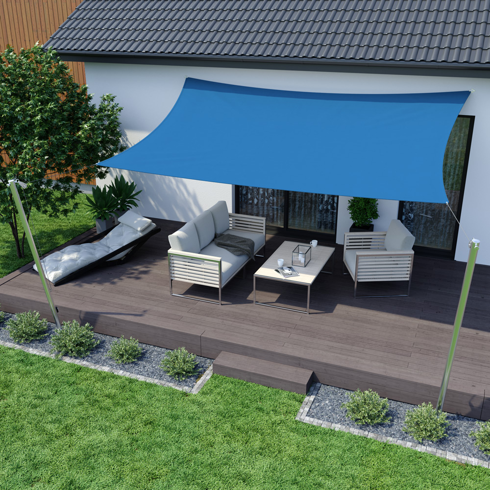 Toldo Vela - Poliestere / Impermeable | 4,0 x 2,0 m, rectangular, azul celeste