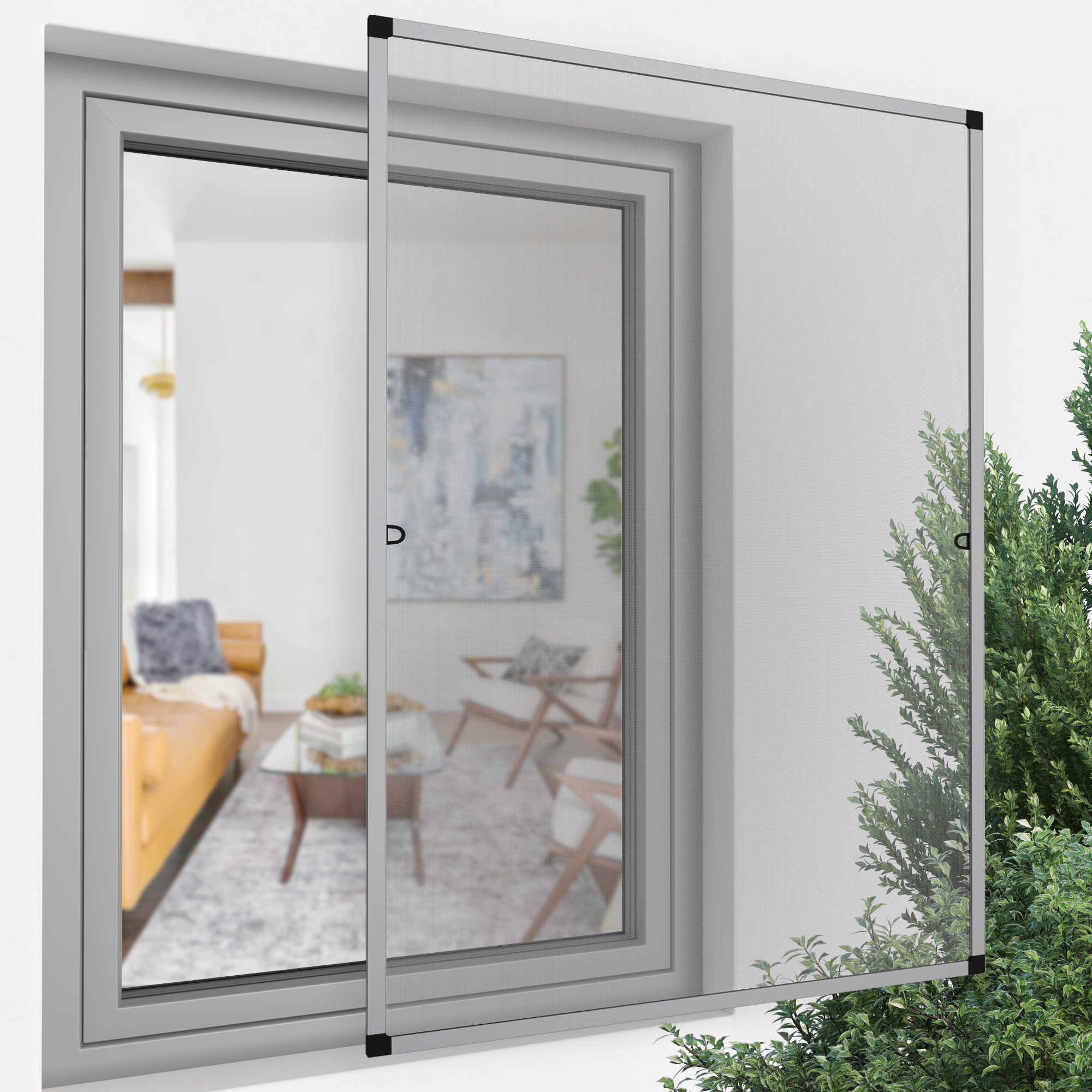 Marco Tensor de Mosquitera para Ventanas ProfiLine | 110 x 150 cm, plateado