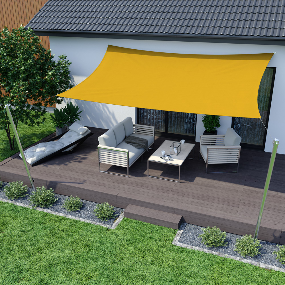 Toldo Vela - Poliestere / Impermeable | 3,0 x 2,0 m, rectangular, amarillo