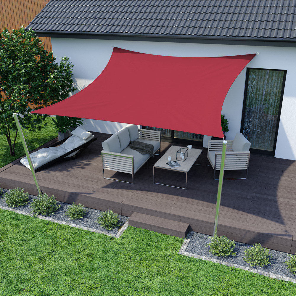 Toldo Vela - Poliestere / Impermeable | 3,0 x 3,0 m, cuadrado, burdeos
