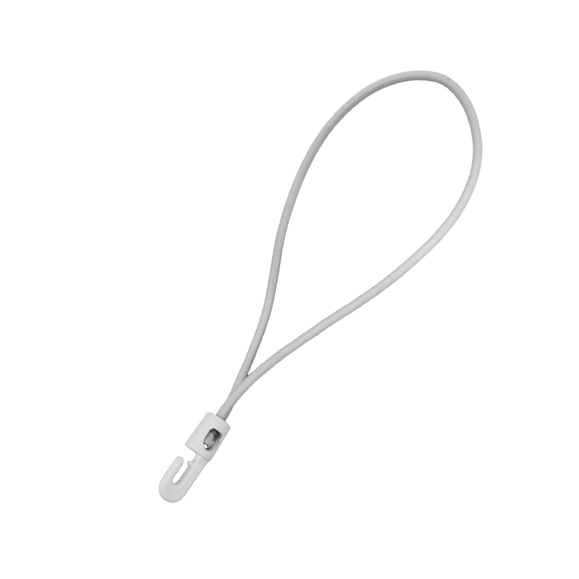 Bucle Elástico con Gancho de Plástico | 25 cm, blanco