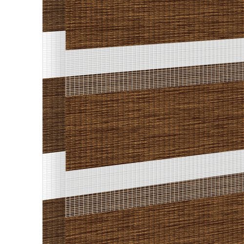 Muestra de tejido para estor enrollable noche y  día a medida | BH-15 nogal / traslúcido / Graz