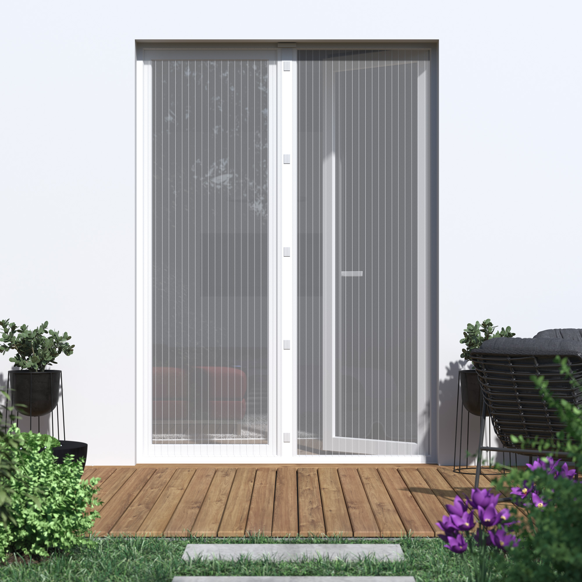 Mosquitera con Cierre Imán para Puertas | 160 x 230 cm, blanco