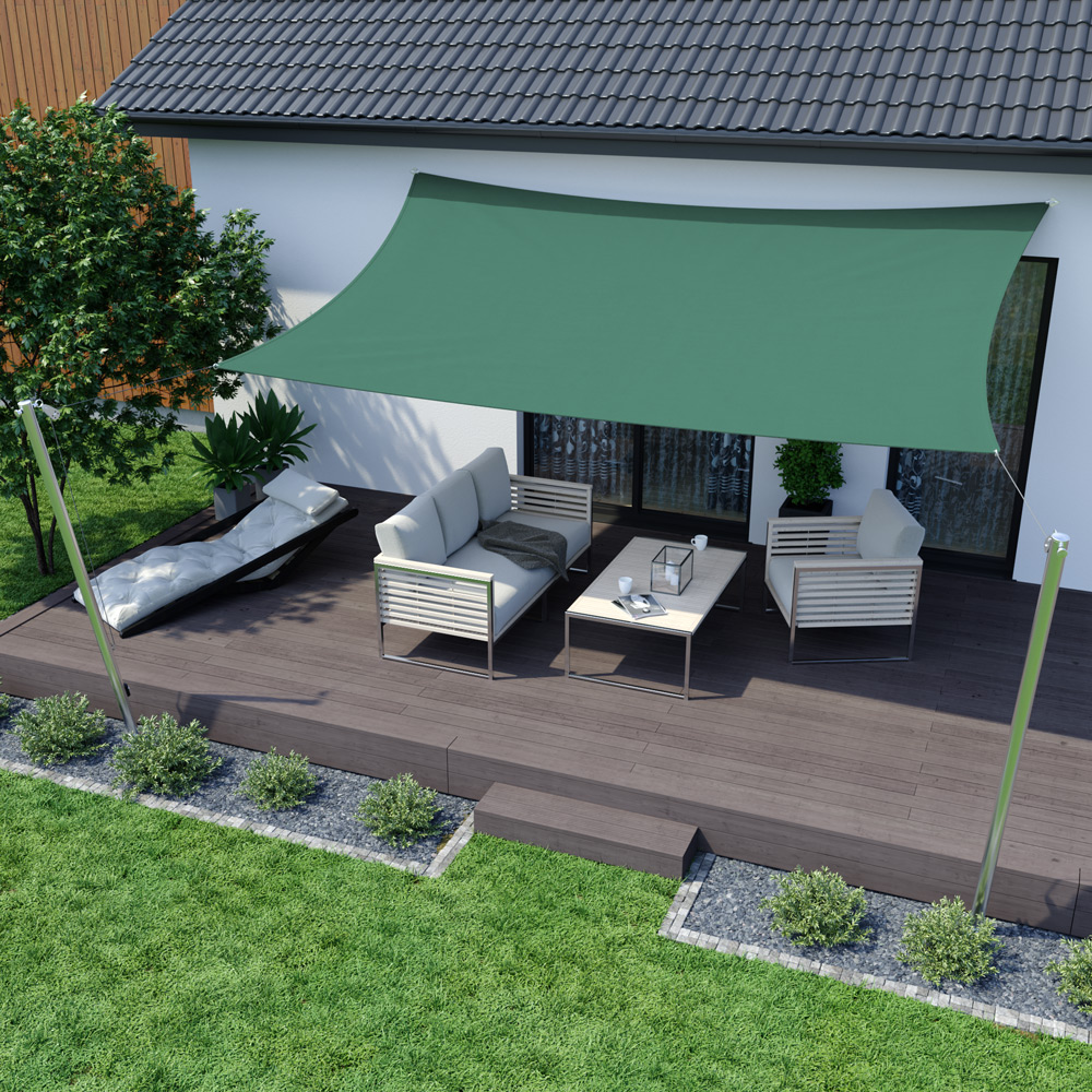 Toldo Vela - Poliestere / Impermeable | 3,0 x 2,0 m, rectangular, verde