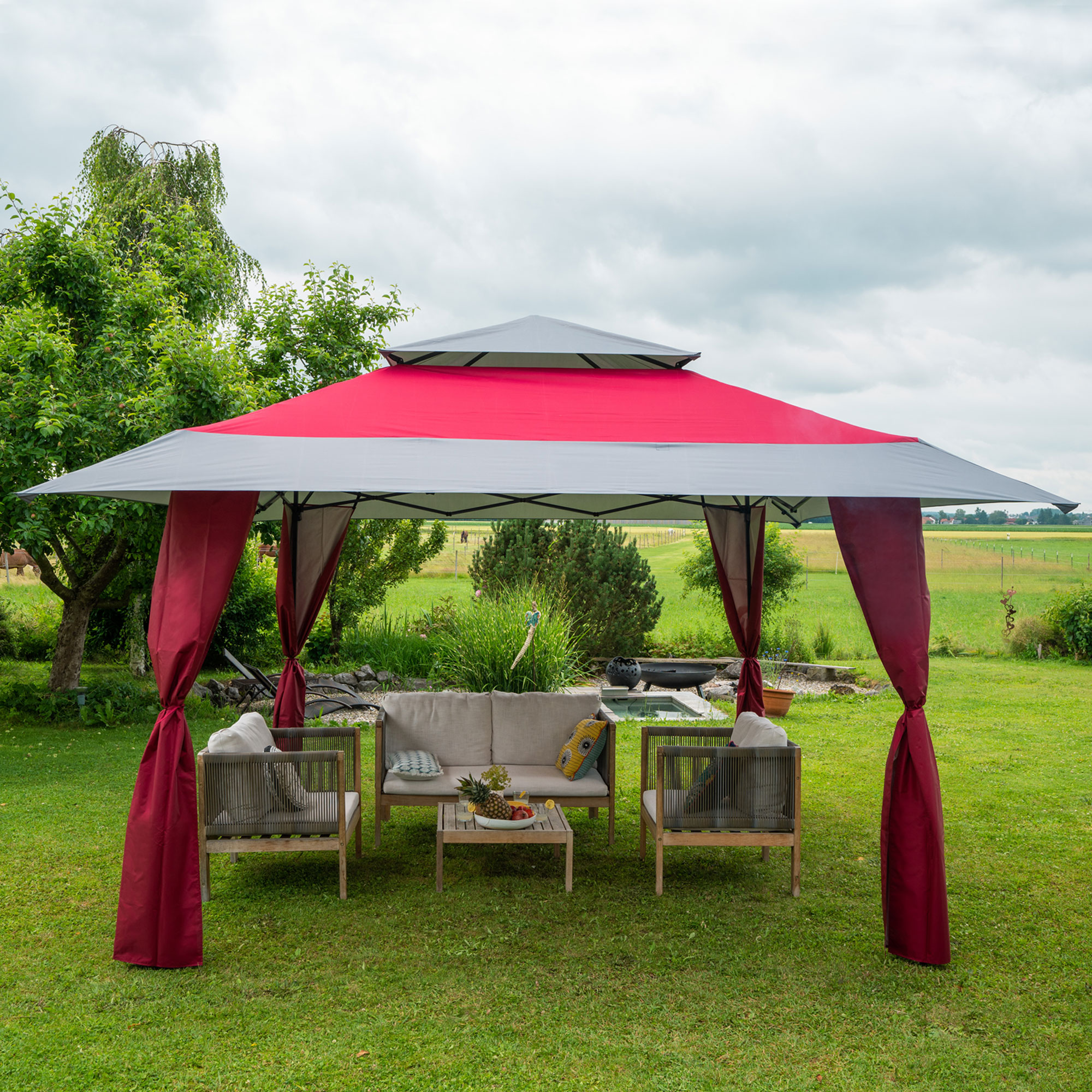 Techo para gazebo plegable Weekend | 4 x 4 m / antracita