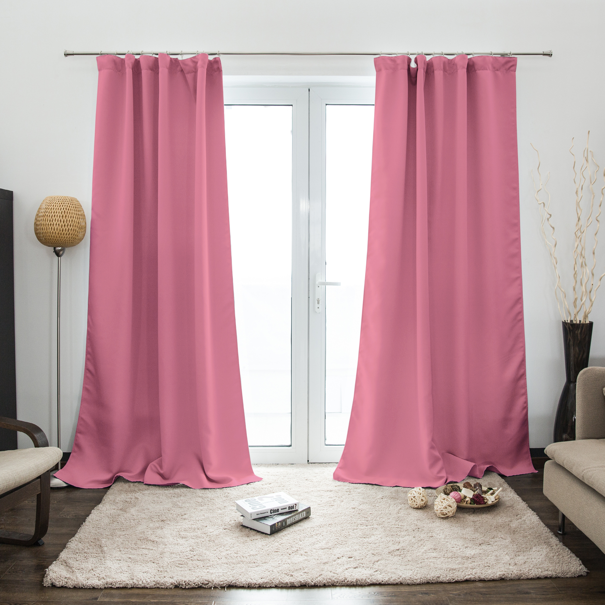 Cortina Fruncida AURORA | opaco, 140 x 245 cm, rosa