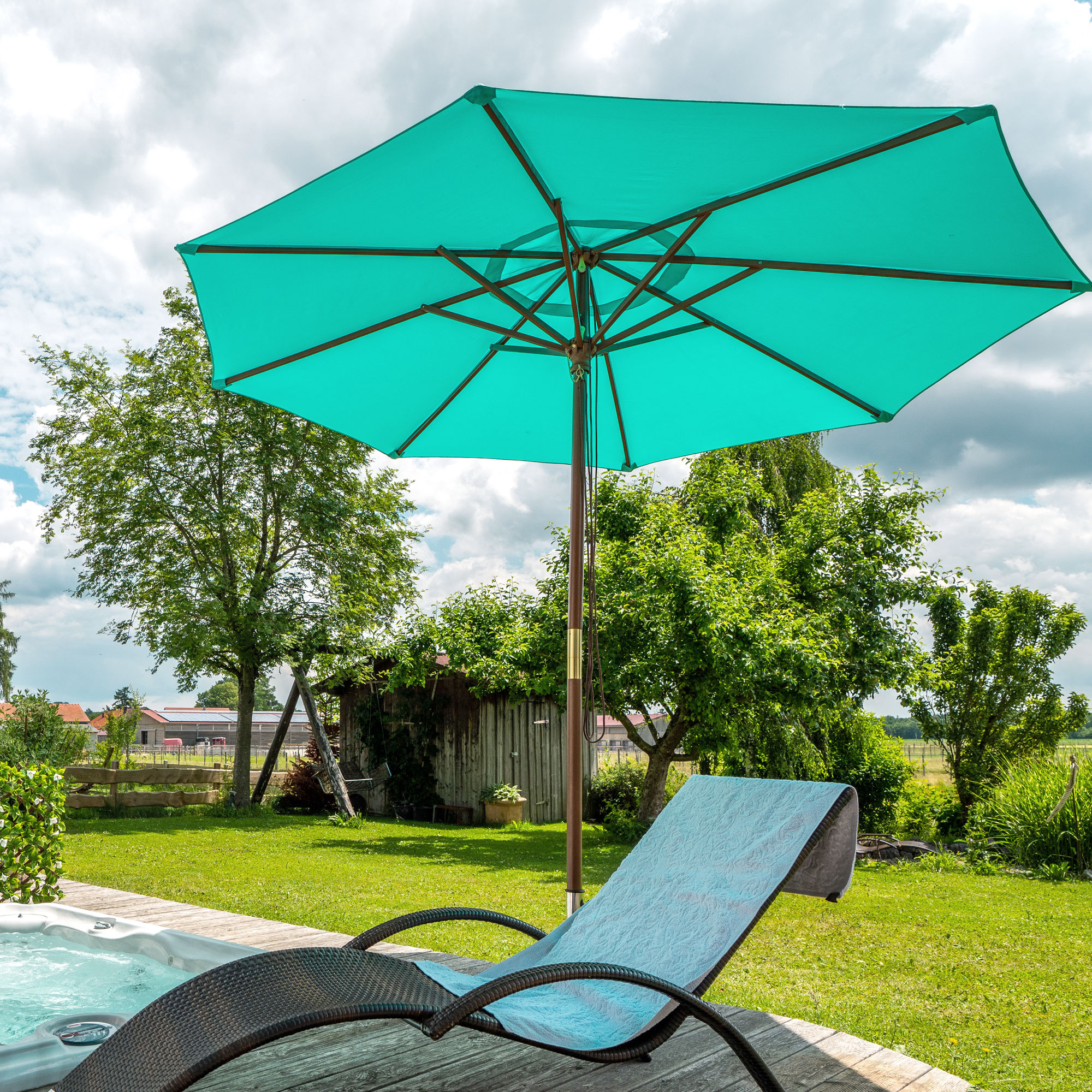 Funda para Sombrilla Plegable de Madera paramadera | 3 m, redonda, menta