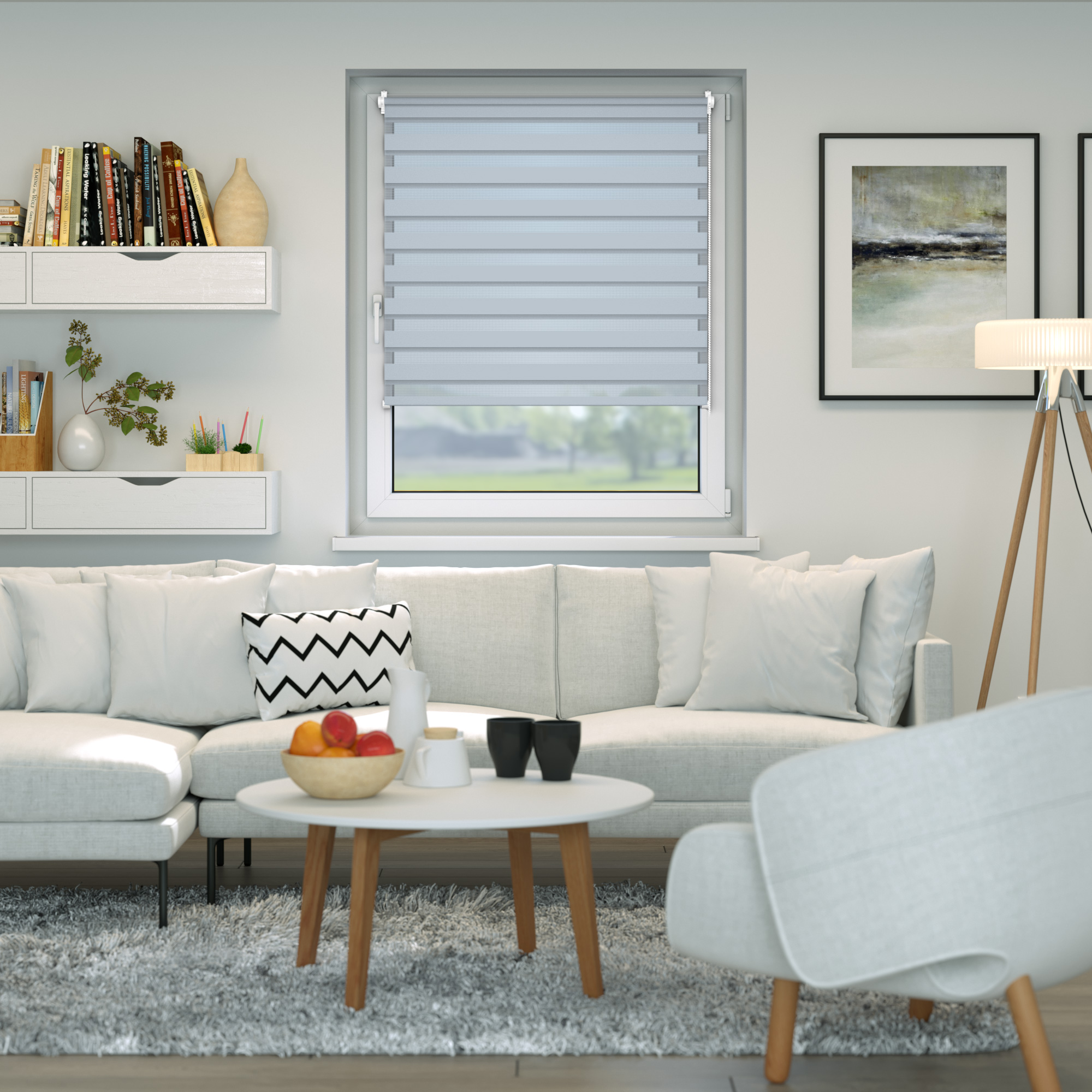 Estor Noche y Día Zevra | 105 x 230 cm, azul claro