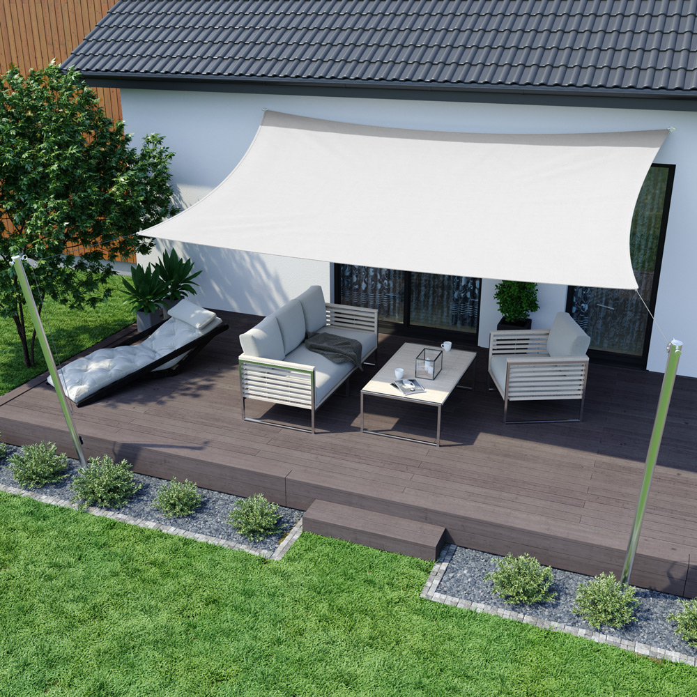 Toldo Vela - Poliestere / Impermeable | 3,0 x 2,0 m, rectangular, blanco crema