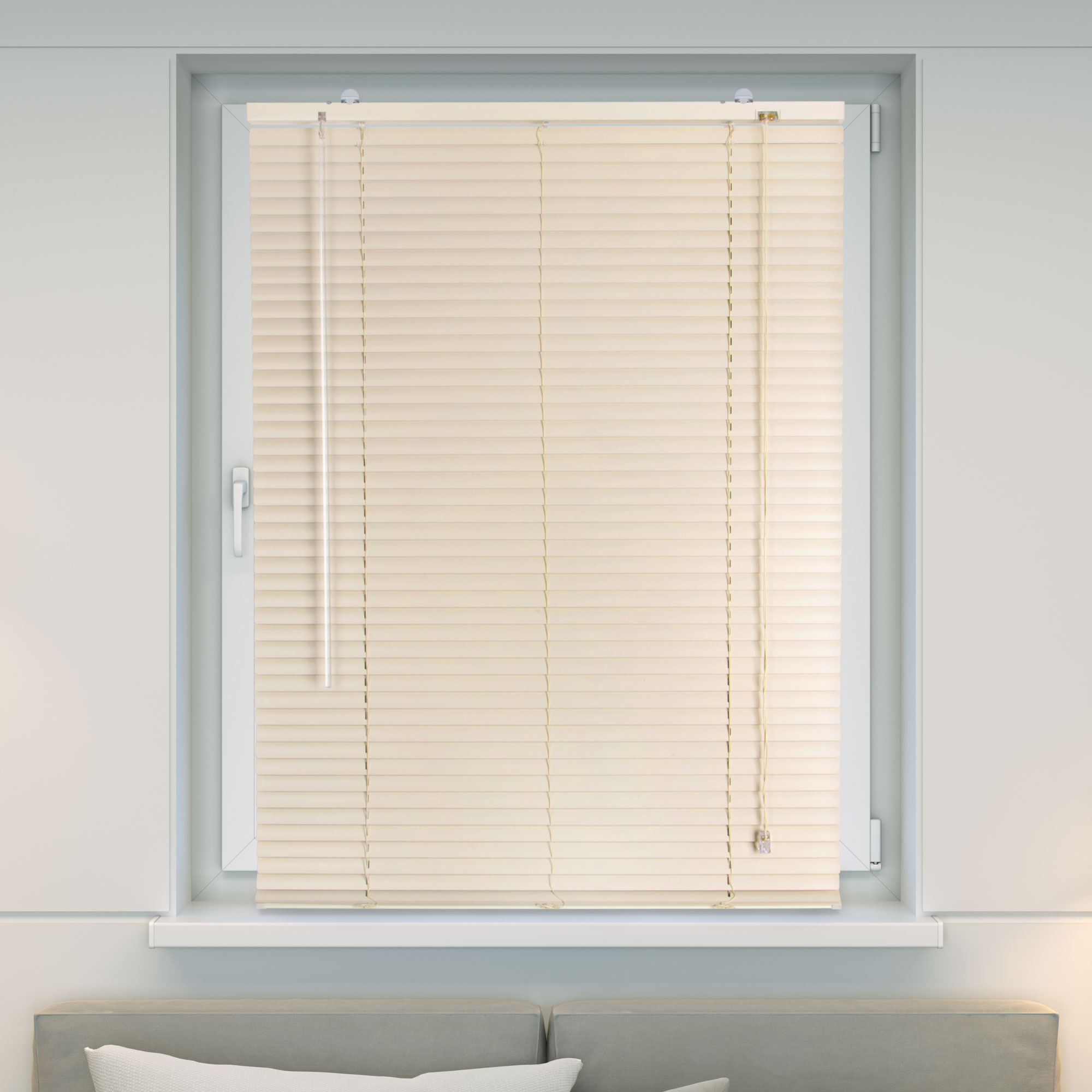 Persiana Veneciana de Aluminio | 60 x 175 cm, crema mate