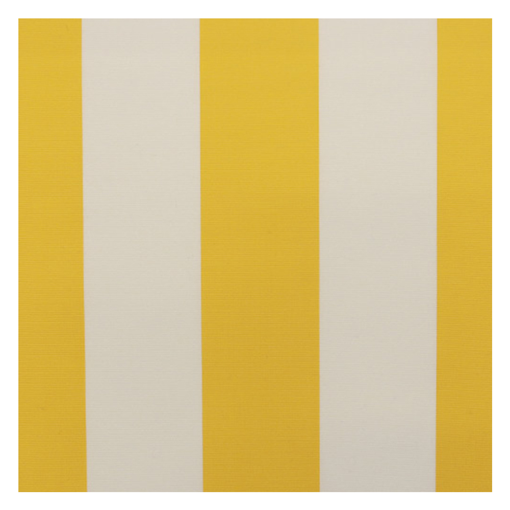 Muestra de tejido para toldo, faldón y estor de  balcón | R-055 amarillo blanco, Recasens