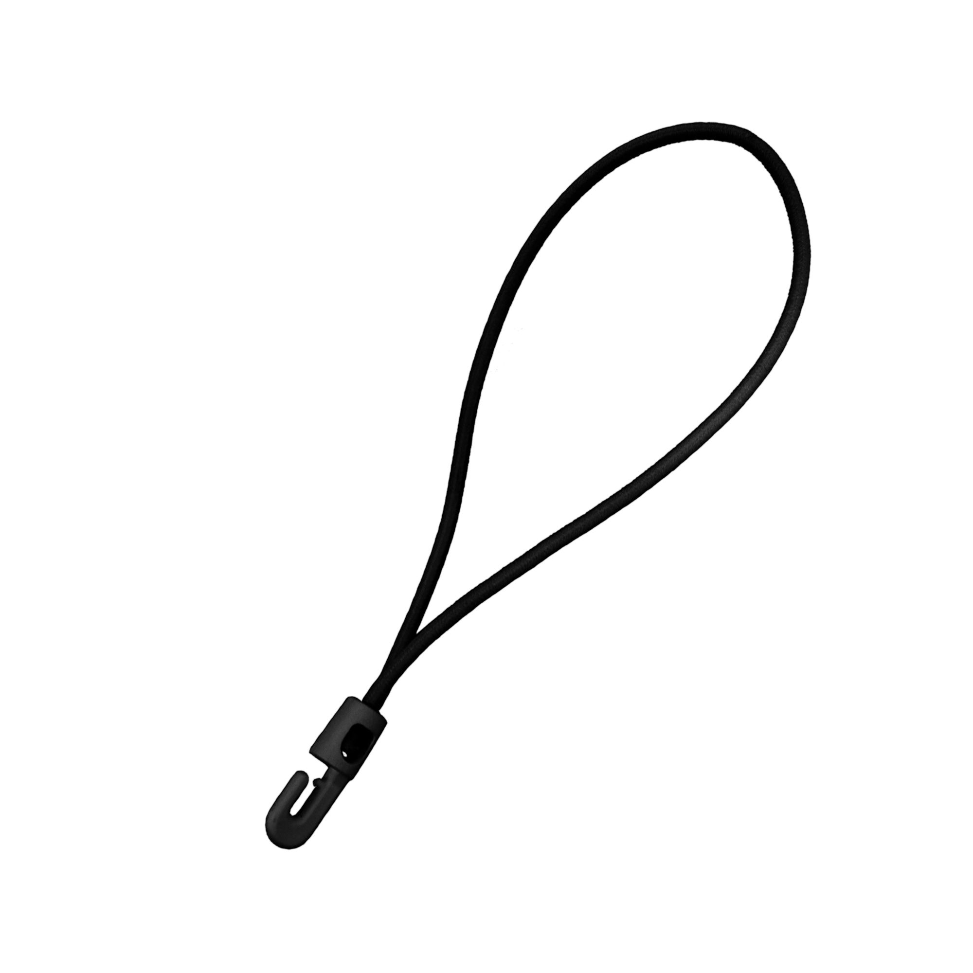 Bucle Elástico con Gancho de Plástico | 25 cm, negro
