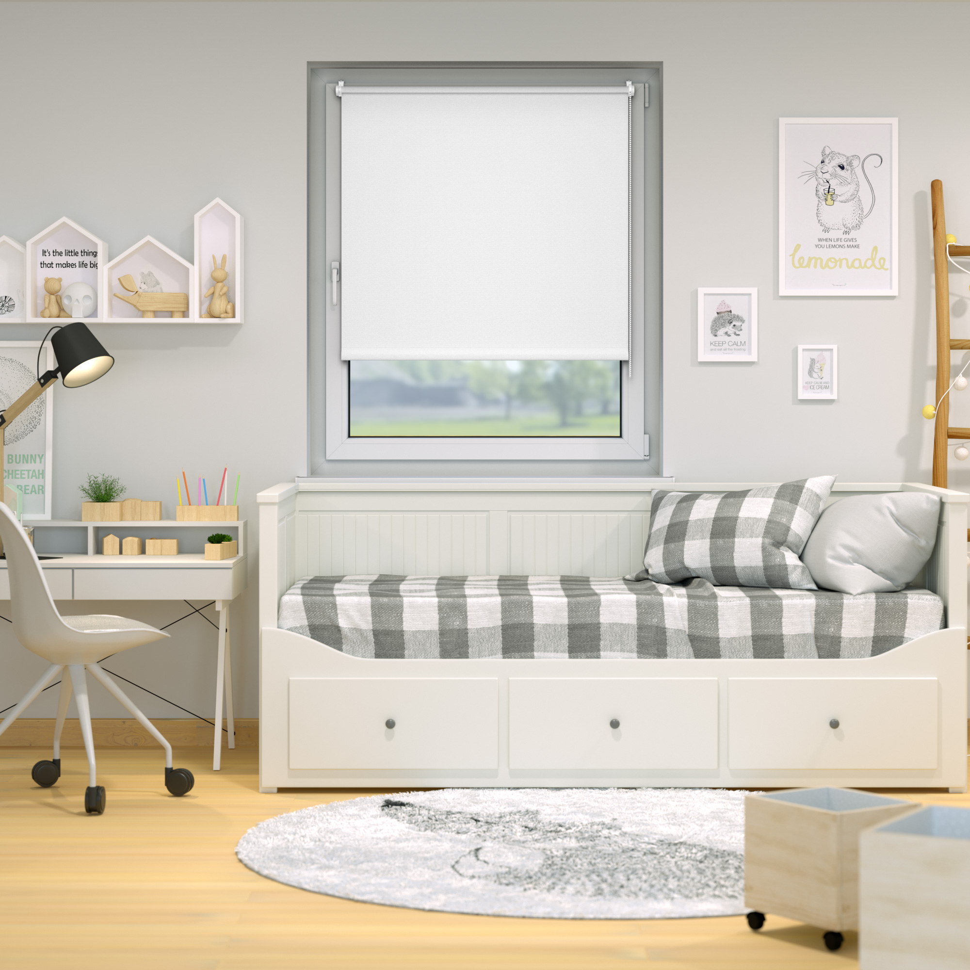 Estor Enrollable Opaco Tenebra | 155 x 160 cm, blanco