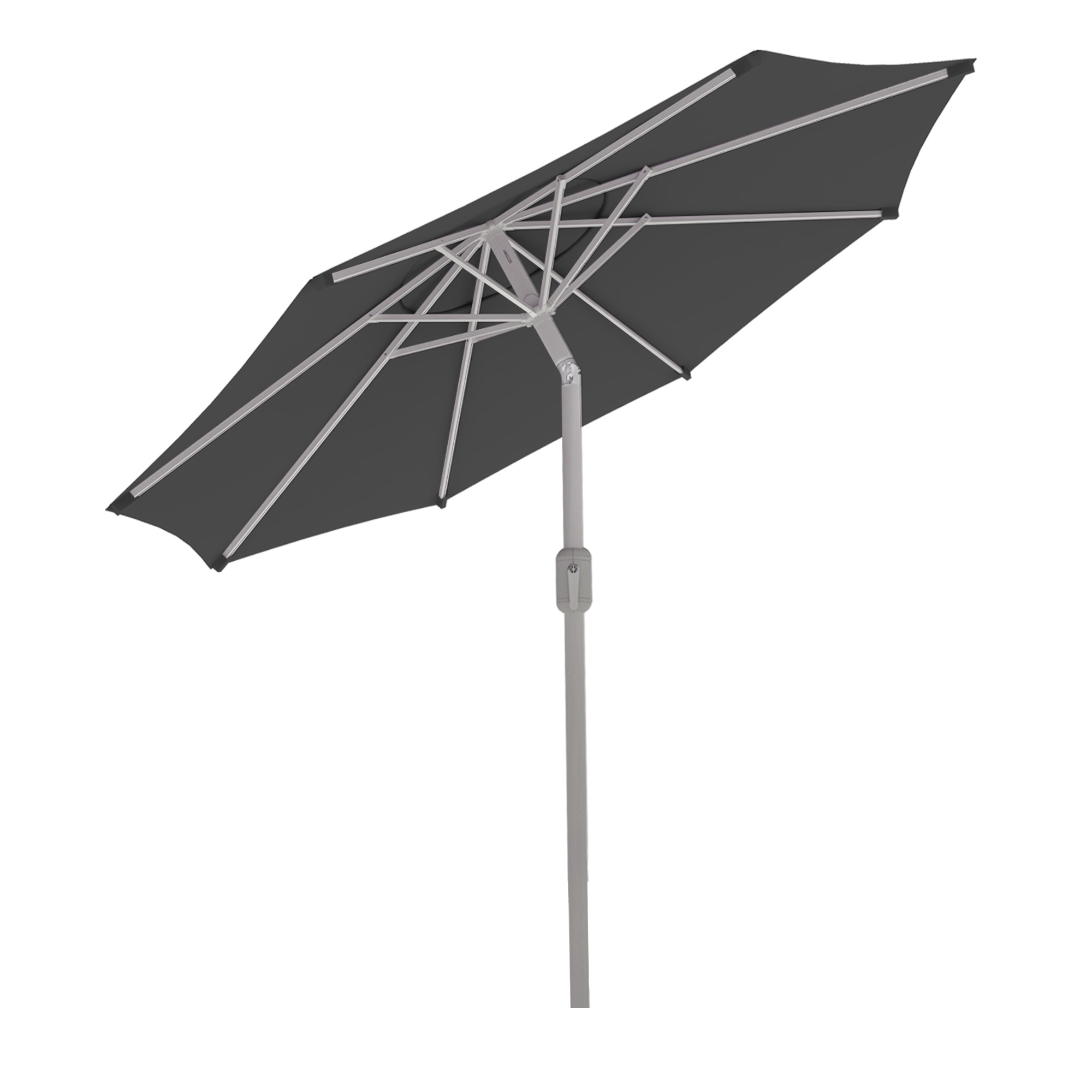 Sombrilla interpara | 3,5 m, redonda, gris | marco, plateado