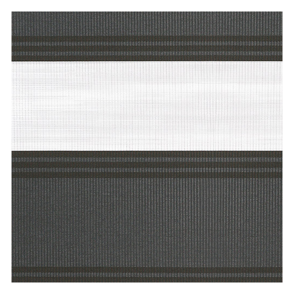 Muestra de tejido para estor enrollable noche y  día a medida | B465 gris-negro / traslúcido / Stripes
