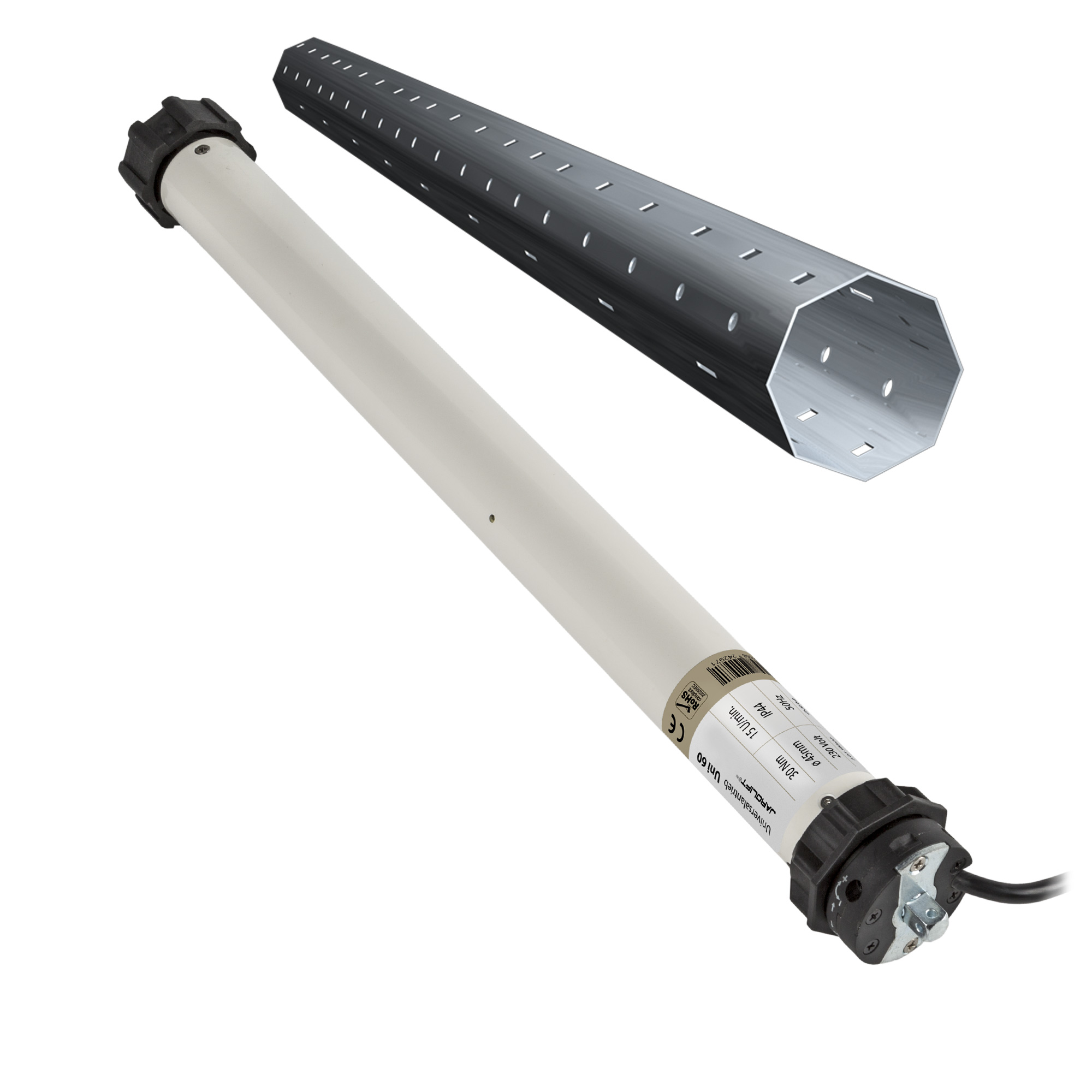 Motor para persiana Universel | UNI60 (30 Nm / SW60) + Kit eje para nueva construcción 1