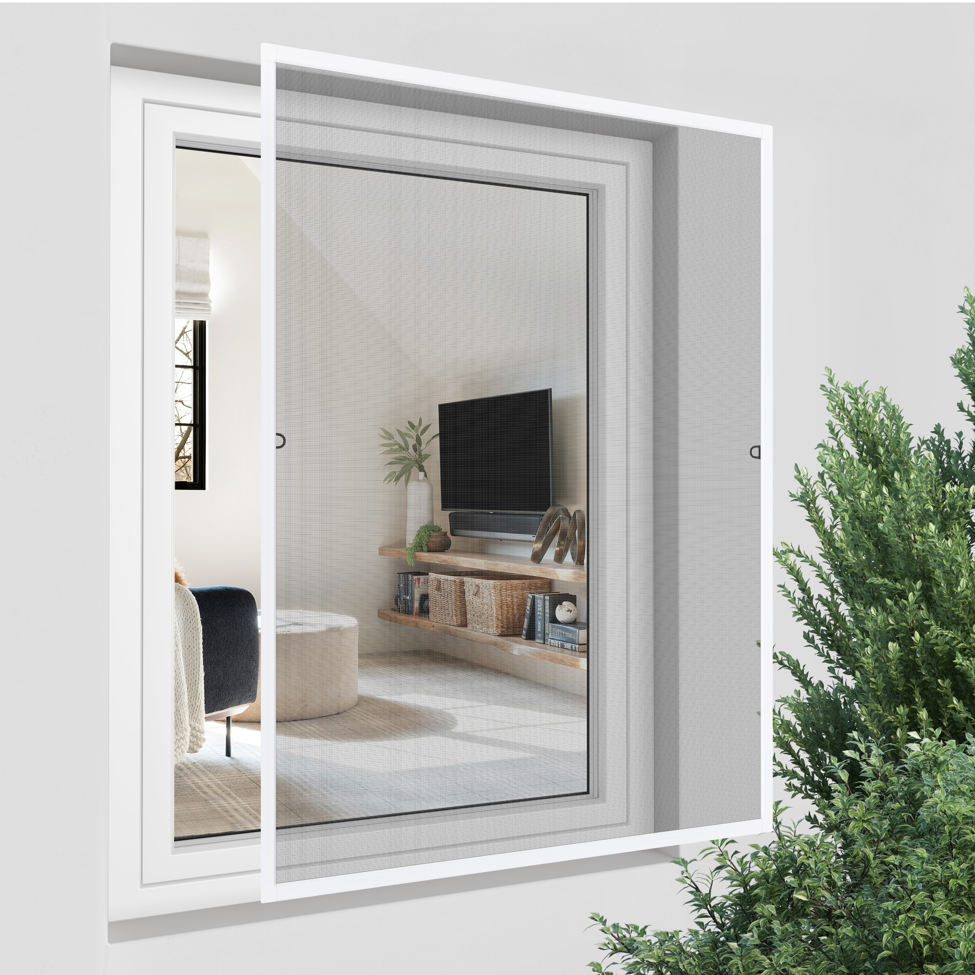 Marco Tensor de Mosquitera para Ventanas SlimLine | 60 x 150 cm, blanco