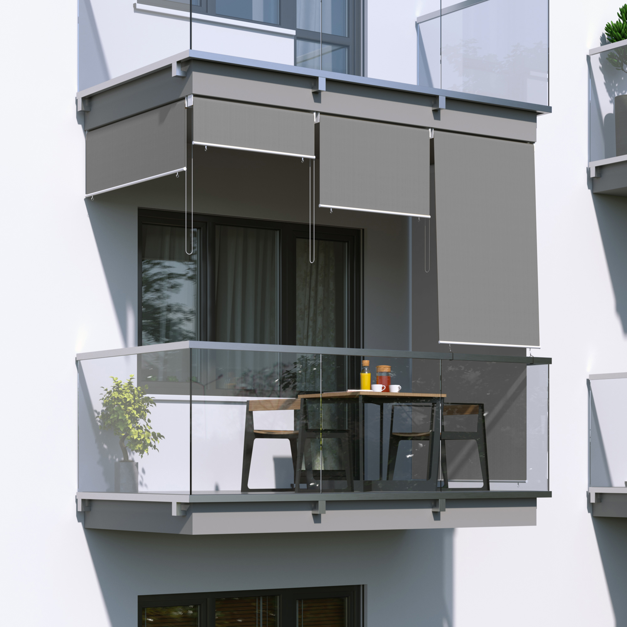 Toldo Vertical para Balcón | 100 x 140 cm, gris