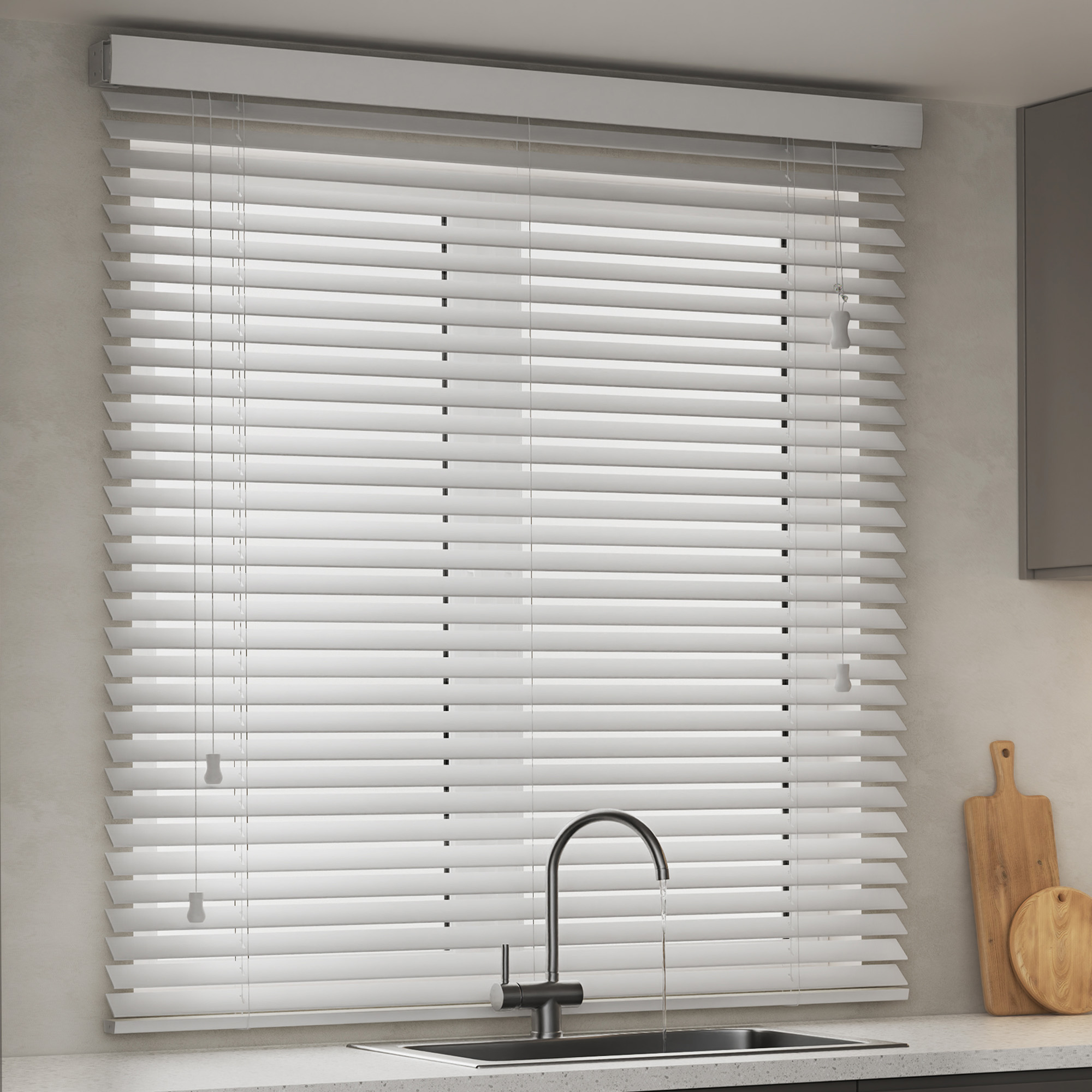 Persiana Veneciana de Imitación Madera KAYA 35 mm | 70 x 130 cm, blanco