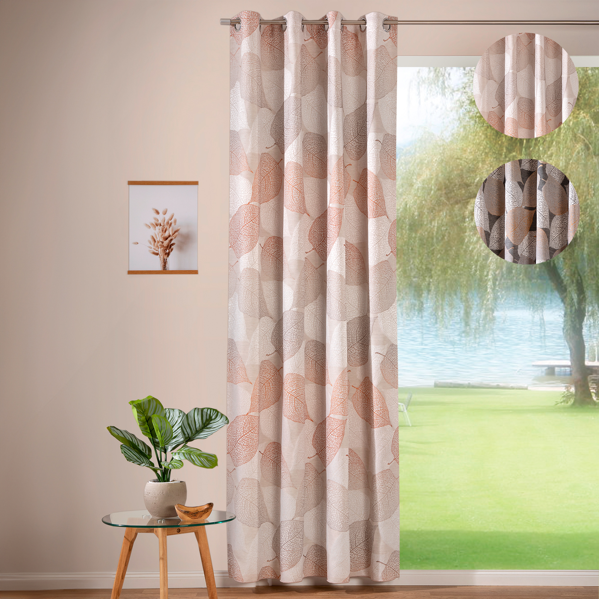 Cortina con Ojales - Estampado Floral (Tipo a elegir)